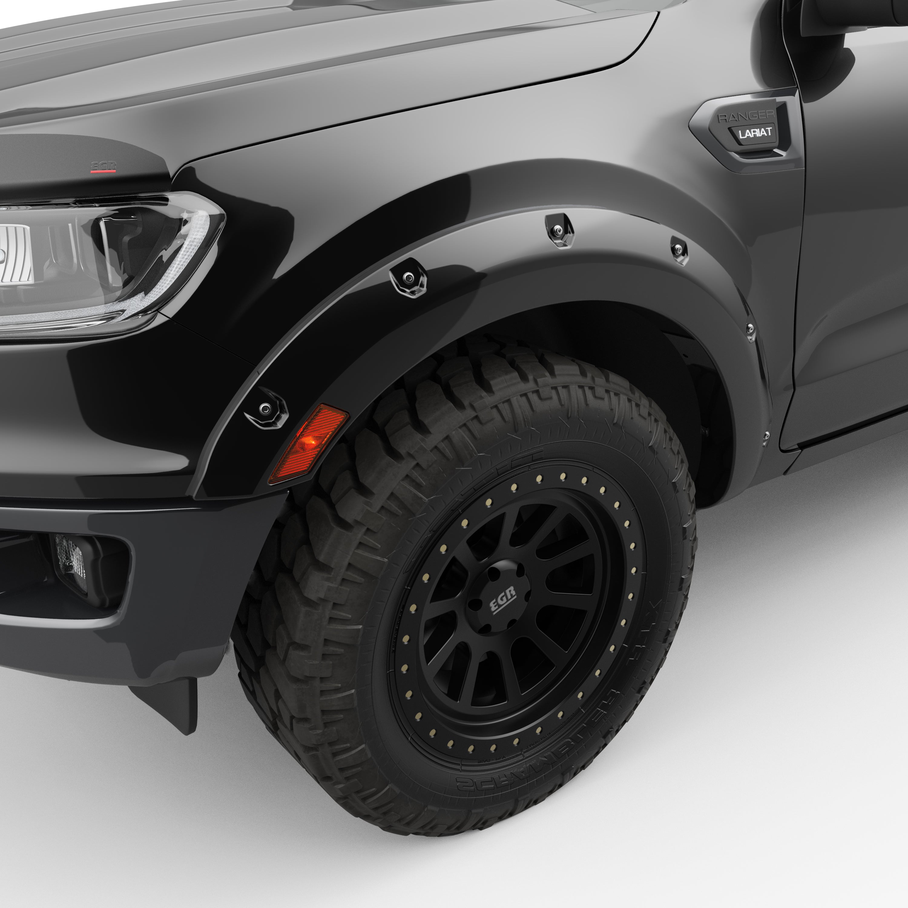 EGR 2019-2022 Ford Ranger Extended Crew Cab Pickup Painted To Code Shadow Black Set Of 4 Traditional Bolt-On Look Fender Flares 793554-G1