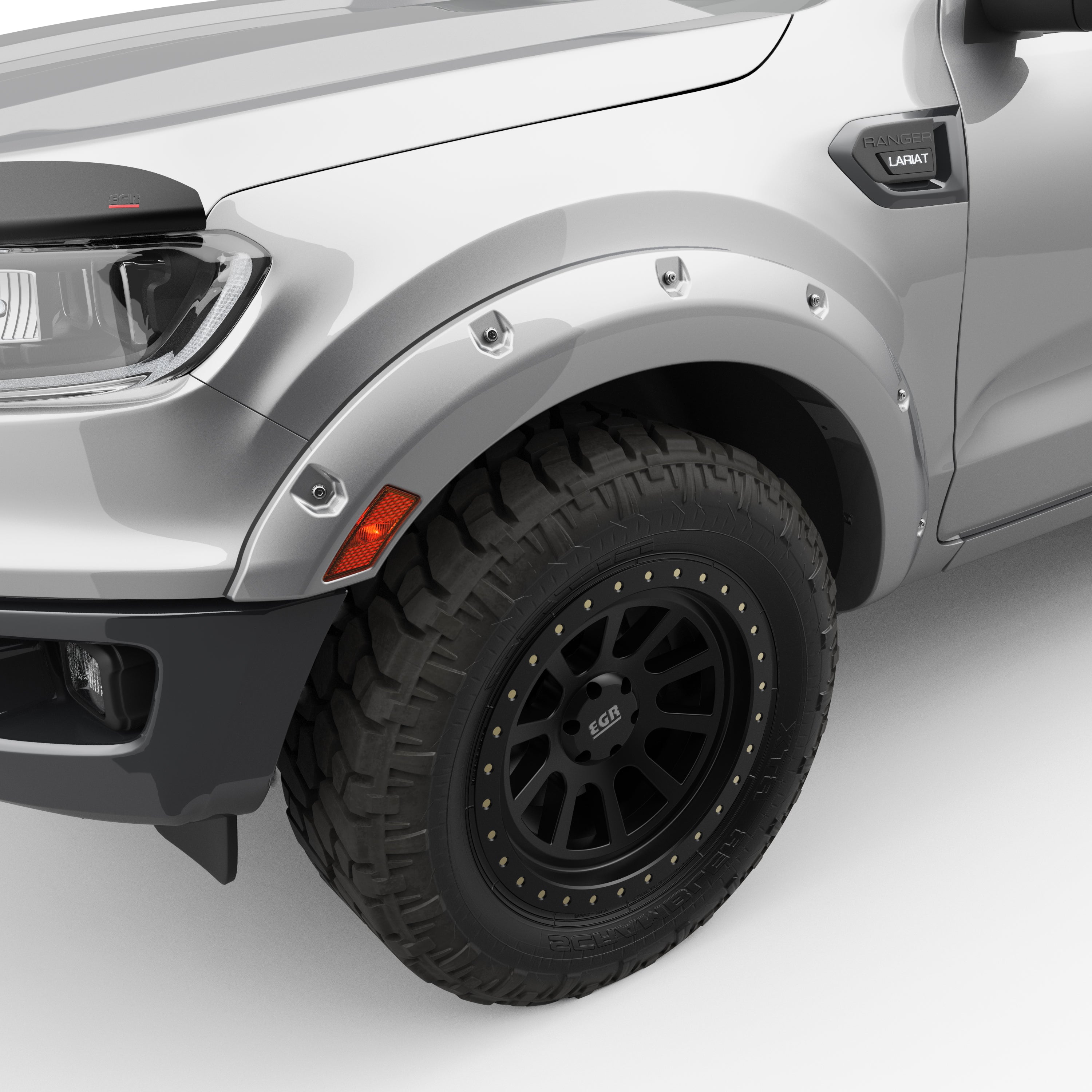 EGR 2019-2022 Ford Ranger Extended Crew Cab Pickup Painted To Code Ingot Silver Set Of 4 Traditional Bolt-On Look Fender Flares 793554-UX