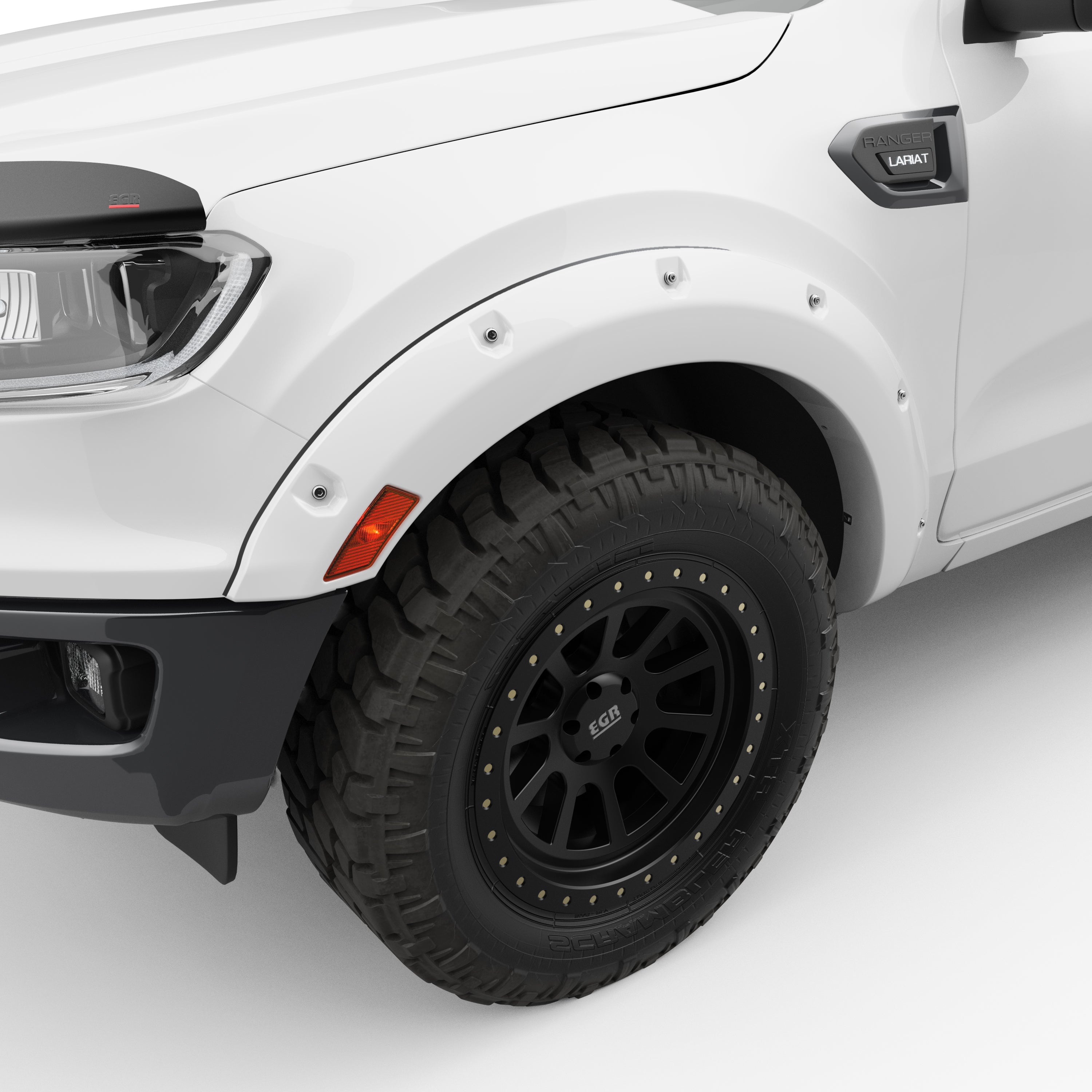 EGR 2019-2023 Ford Ranger Extended Crew Cab Pickup Painted To Code Oxford White Set Of 4 Traditional Bolt-On Look Fender Flares 793554-YZ
