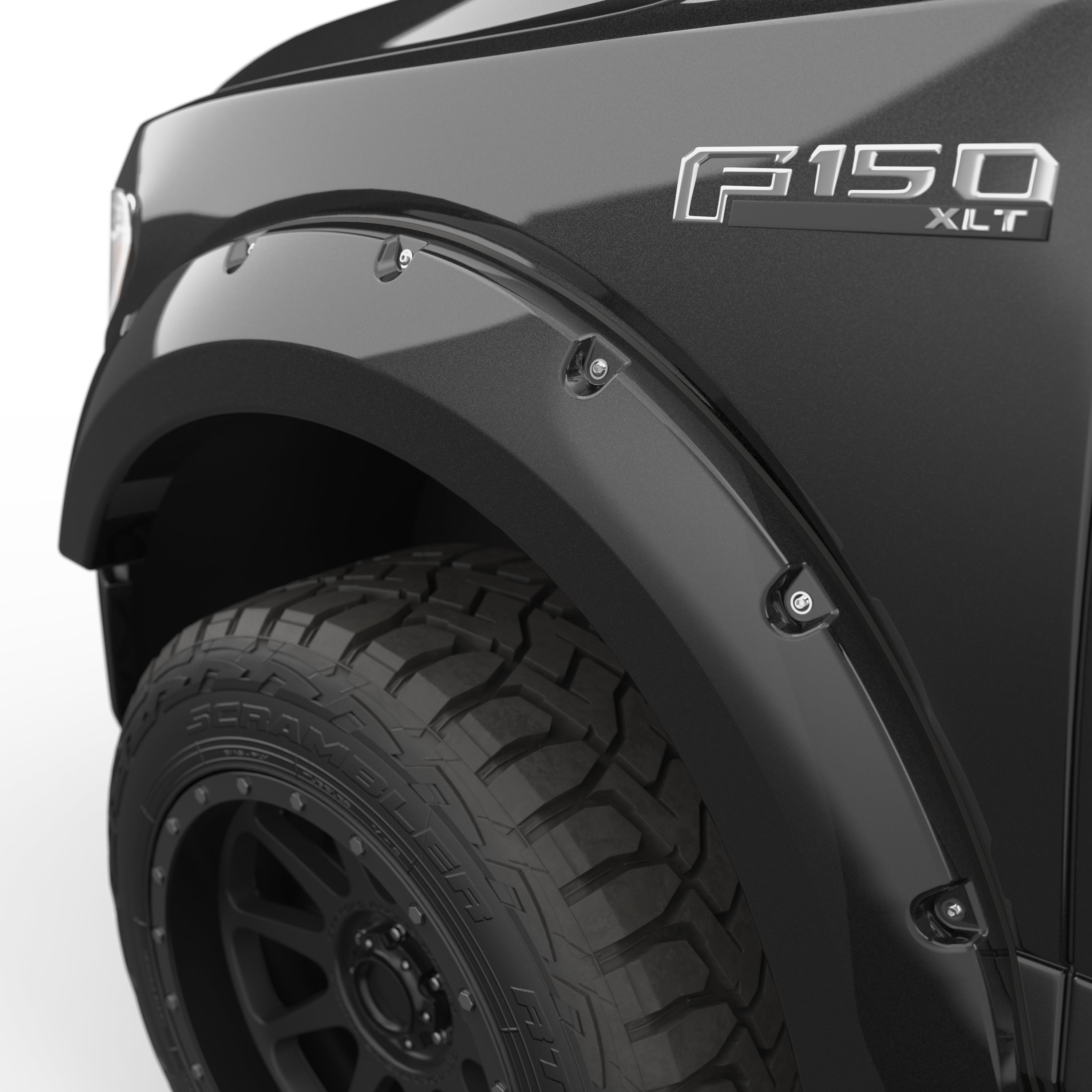 EGR 2018-2020 Ford F-150 Extended Crew Standard Cab Pickup 2Door 4Door Painted To Code Black Set Of 4 Non Raptor Traditional Bolt-On Look Fender Flares 793574-G1