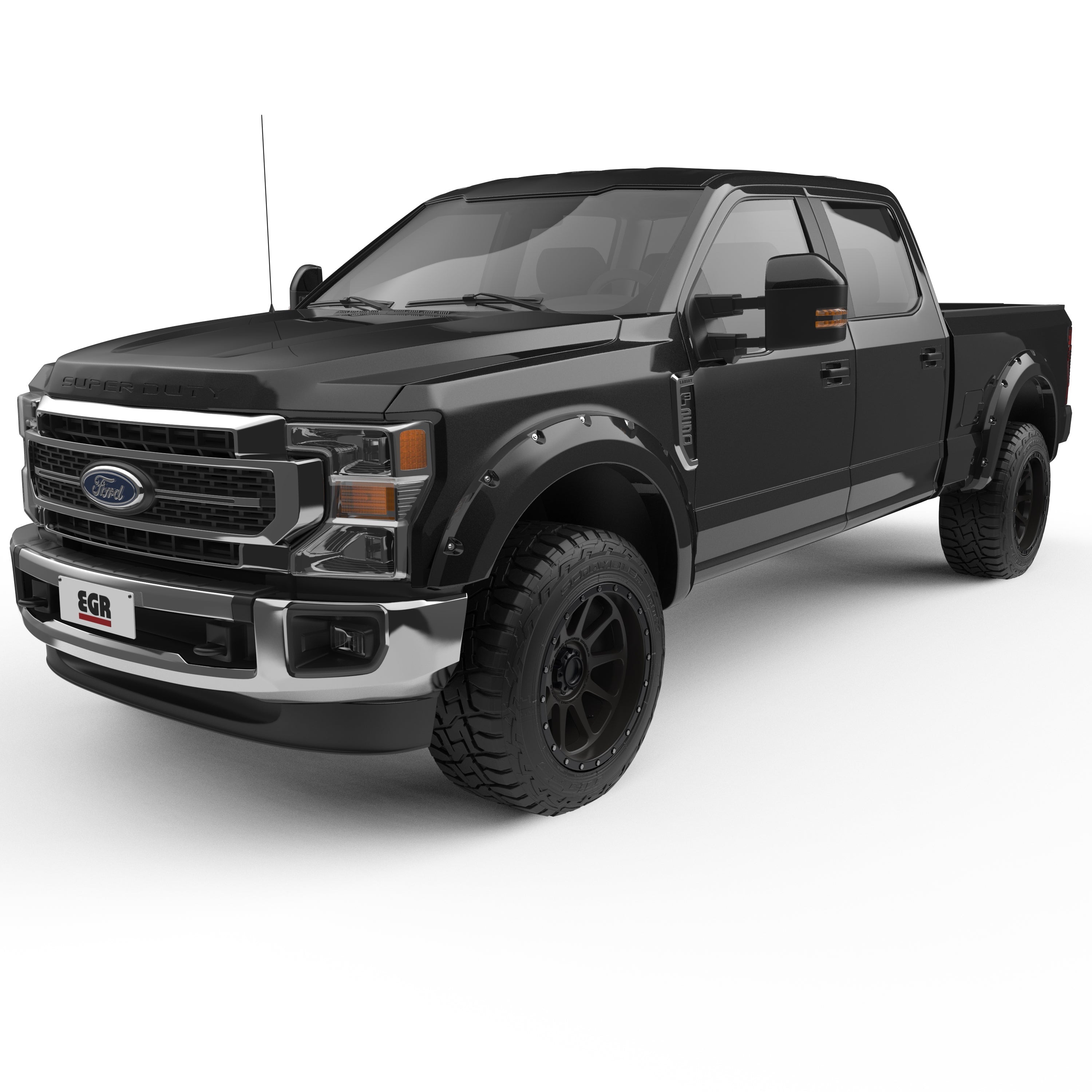 EGR 2011-2016 Ford F-250 F-350 Super Duty Extended Crew Standard Cab Pickup 2Door 4Door Painted To Code Black Traditional Bolt-On Look Fender Flares 793814-G1