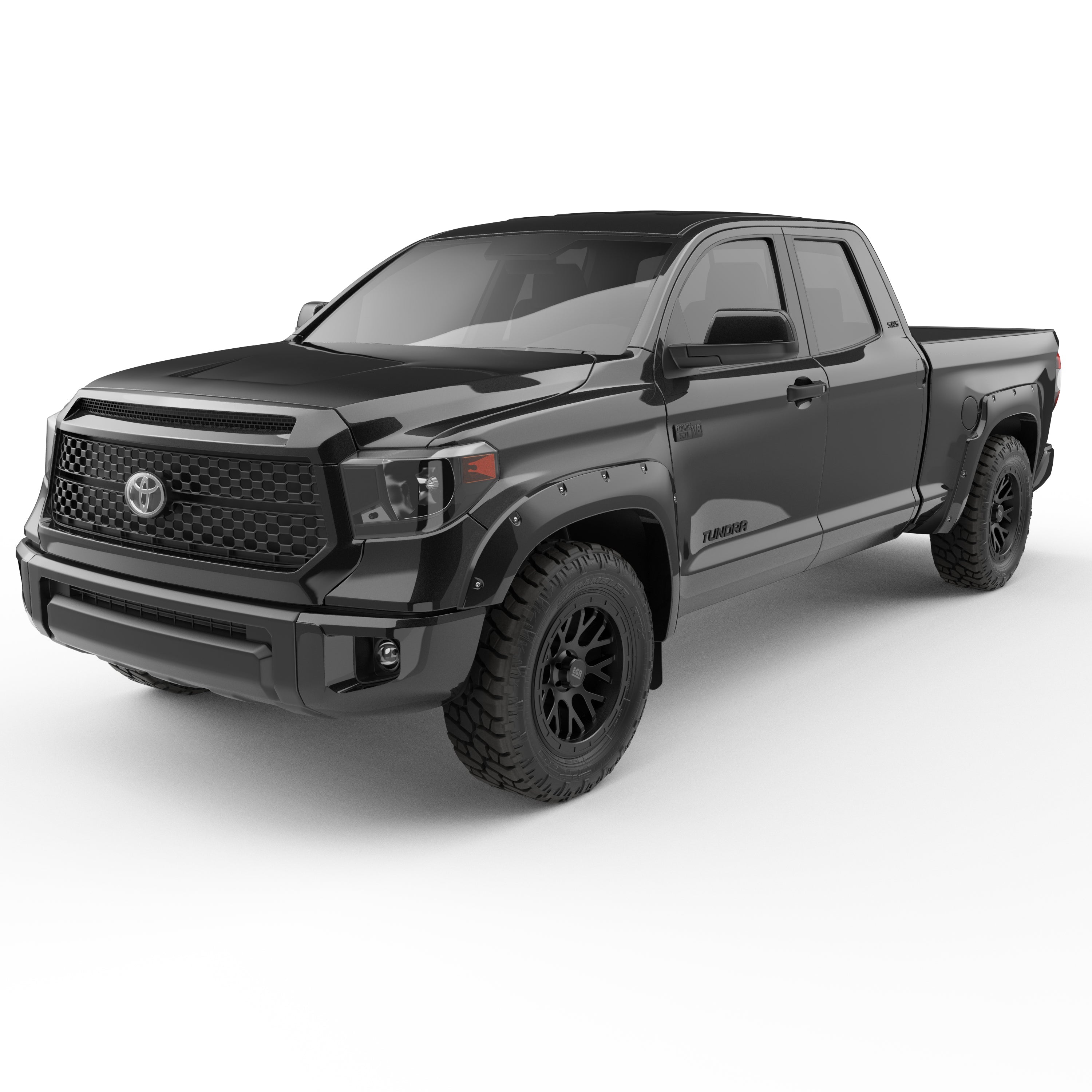 EGR 2014-2021 Toyota Tundra SR5 SR Extended Crew Standard Cab Pickup 2 Door 4 Door Painted To Code Black Set Of 4 Traditional Bolt-On Look Fender Flares 795494-202