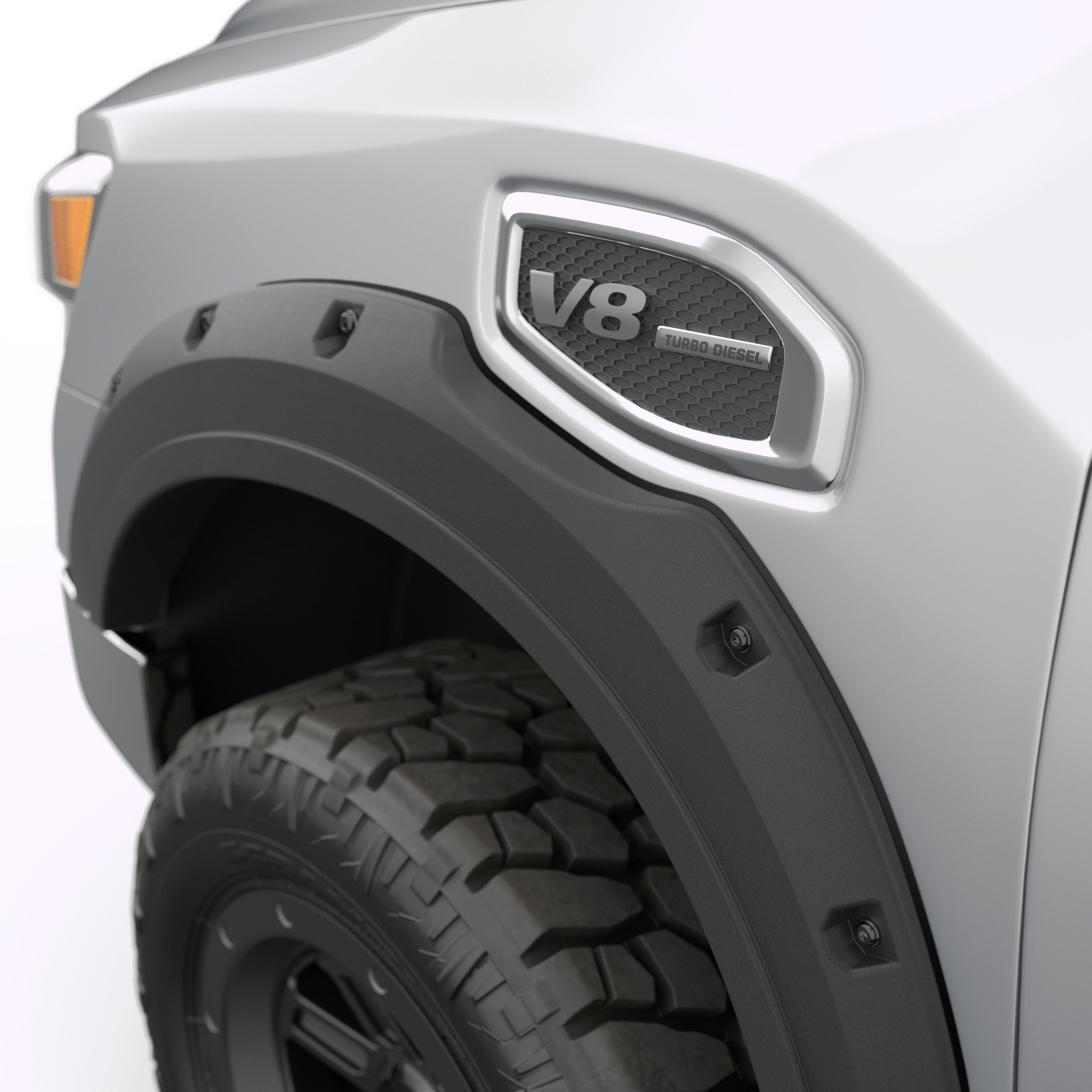EGR 2017-2024 Nissan Titan Crew Cab Pickup 4 Door With Fender Badge Set Of 4 Traditional Bolt-On Look Fender Flares With Black-Out Bolt Kit 796005