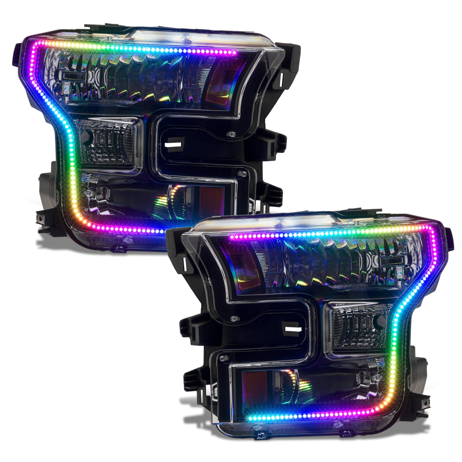 Oracle Lighting 2015-2017 Ford F-150 Colorshift Pre-assembled Headlights Black Edition 8201-332