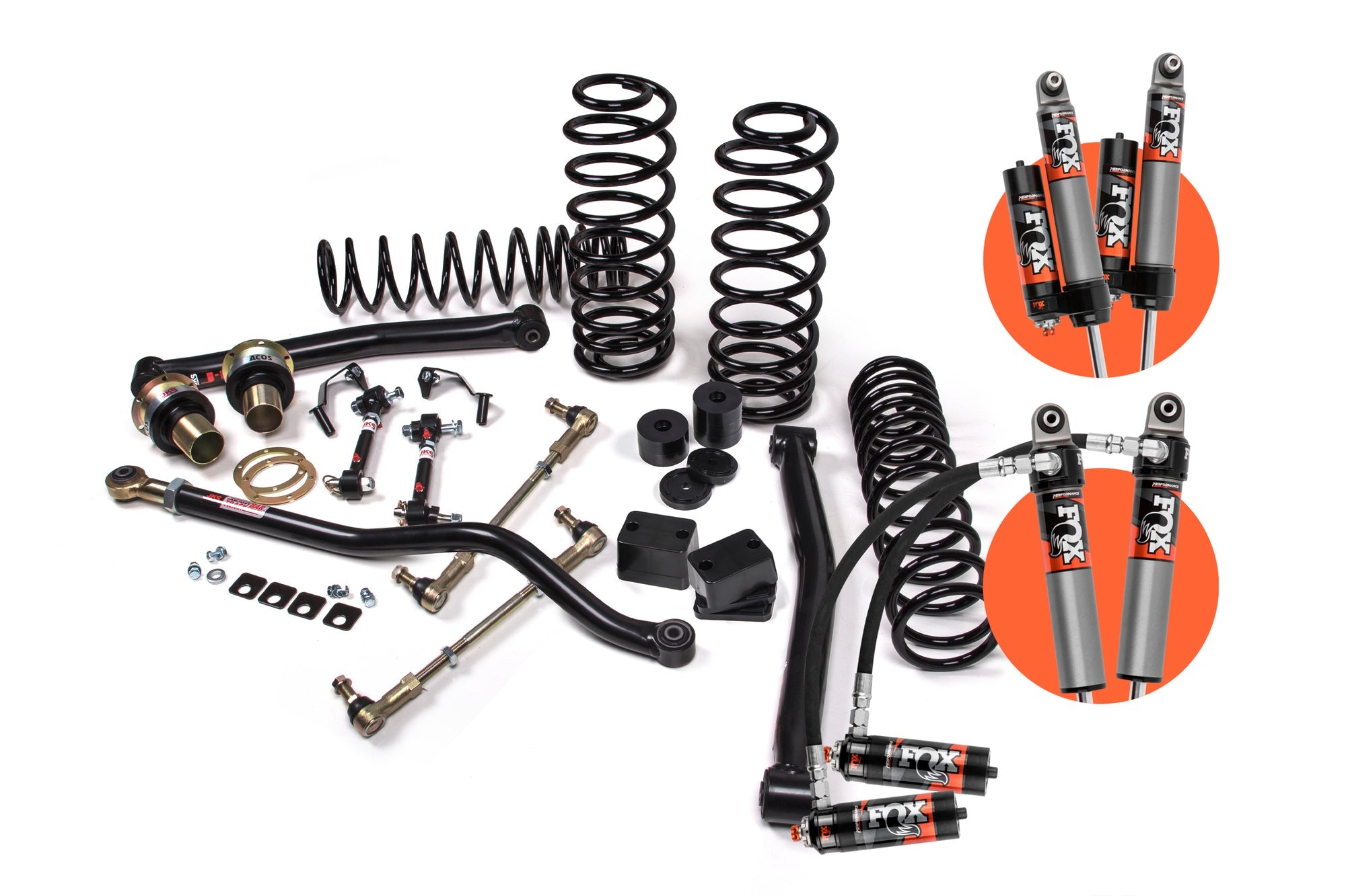 JKS 2018-2023 Jeep Wrangler JL 4 Door J-Lander 3.5in Lift Kit with Fox 2.5 Performance Shocks HD Rate Coils JSPEC130PS