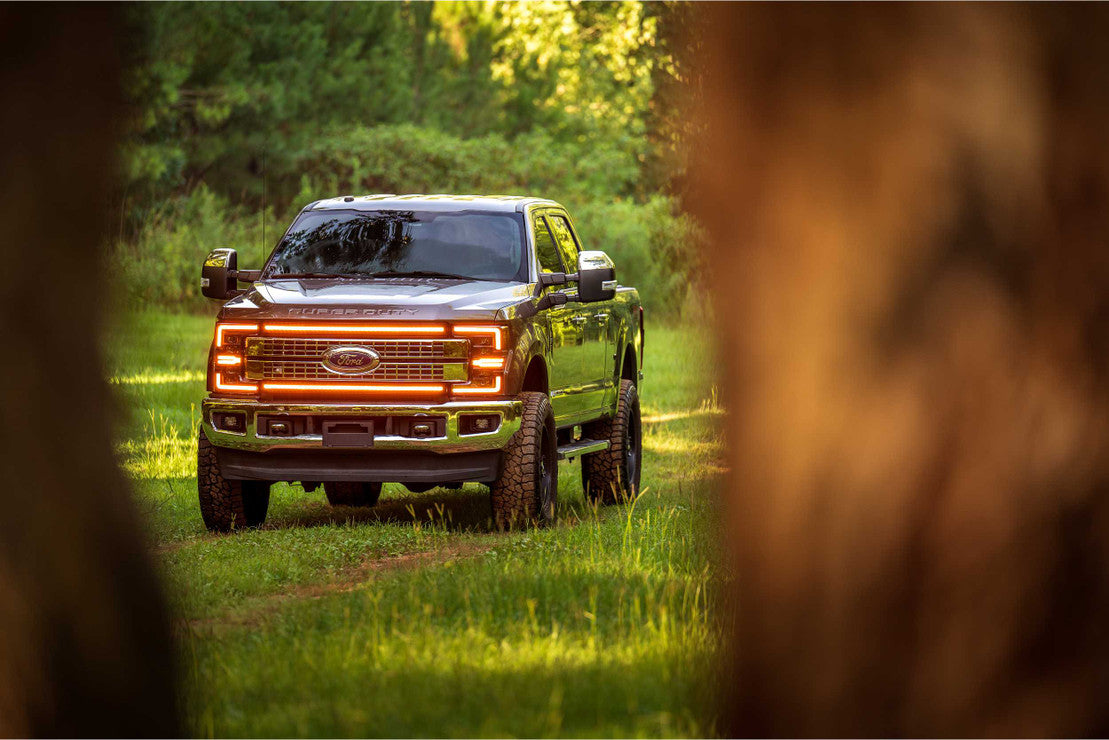 Morimoto 2017-2019 Ford F-250 F-350 F-450 F-550 F-650 Super Duty XBG LED Chrome Finish Amber DRL Grille XBG08