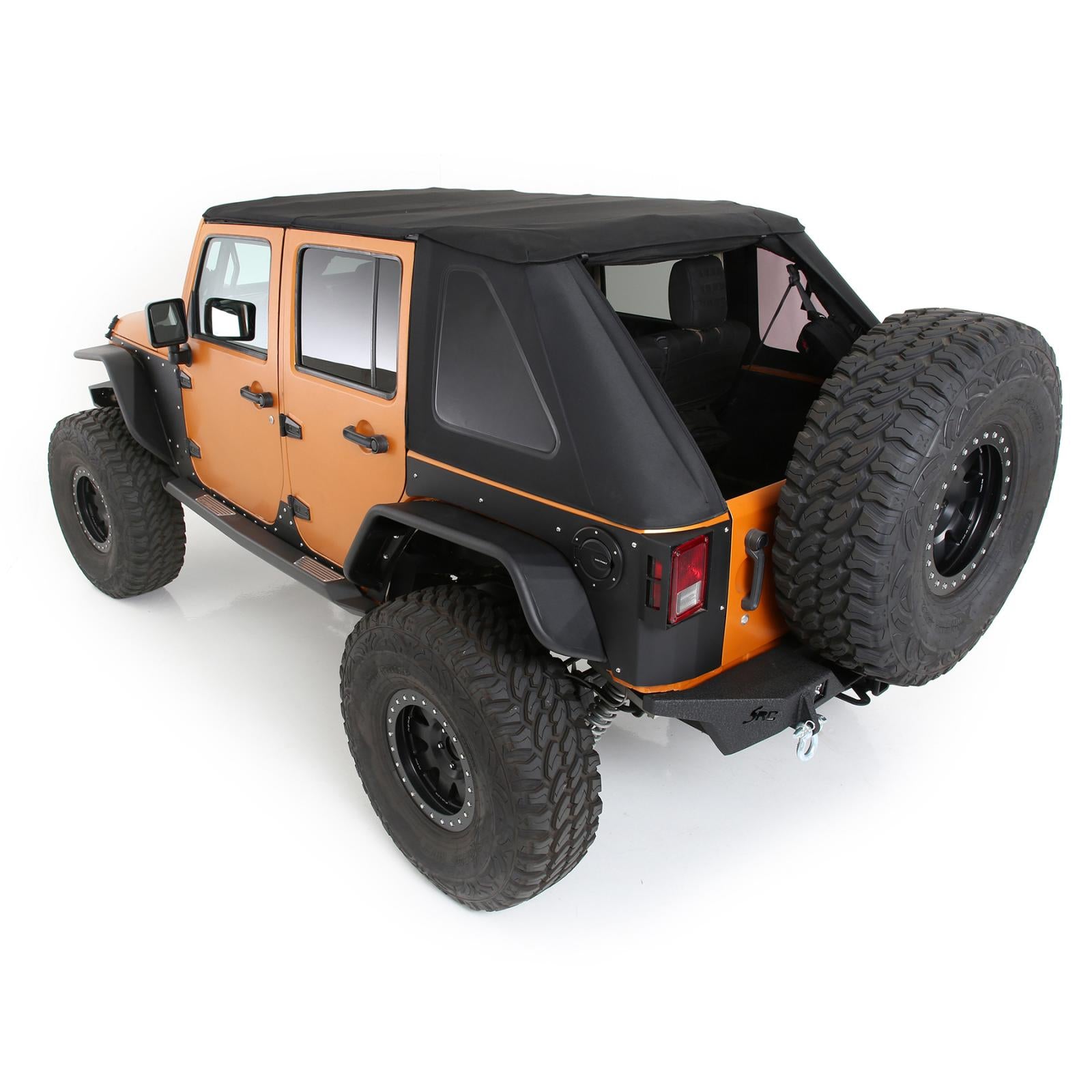 Smittybilt 2007-2018 Jeep Wrangler JK Unlimited 4 Door Protek Bowless Top With Tinted Windows Combo Black 9087135K
