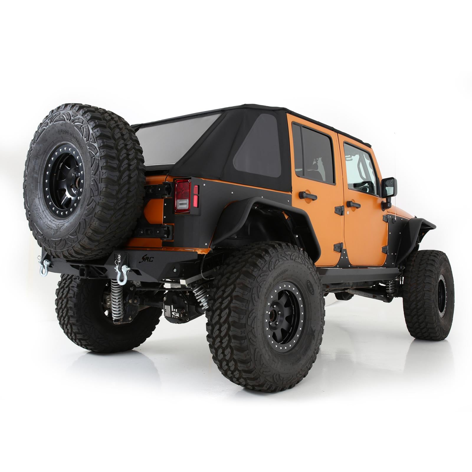 Smittybilt 2007-2018 Jeep Wrangler JK Unlimited 4 Door Protek Bowless Top With Tinted Windows Combo Black 9087135K