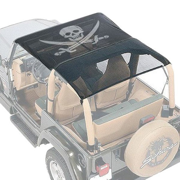 VDP 2010-2018 Jeep Wrangler JK Koolbreez Pirate Jolly Roger Full Brief Top Nylon Mesh 50713F-2