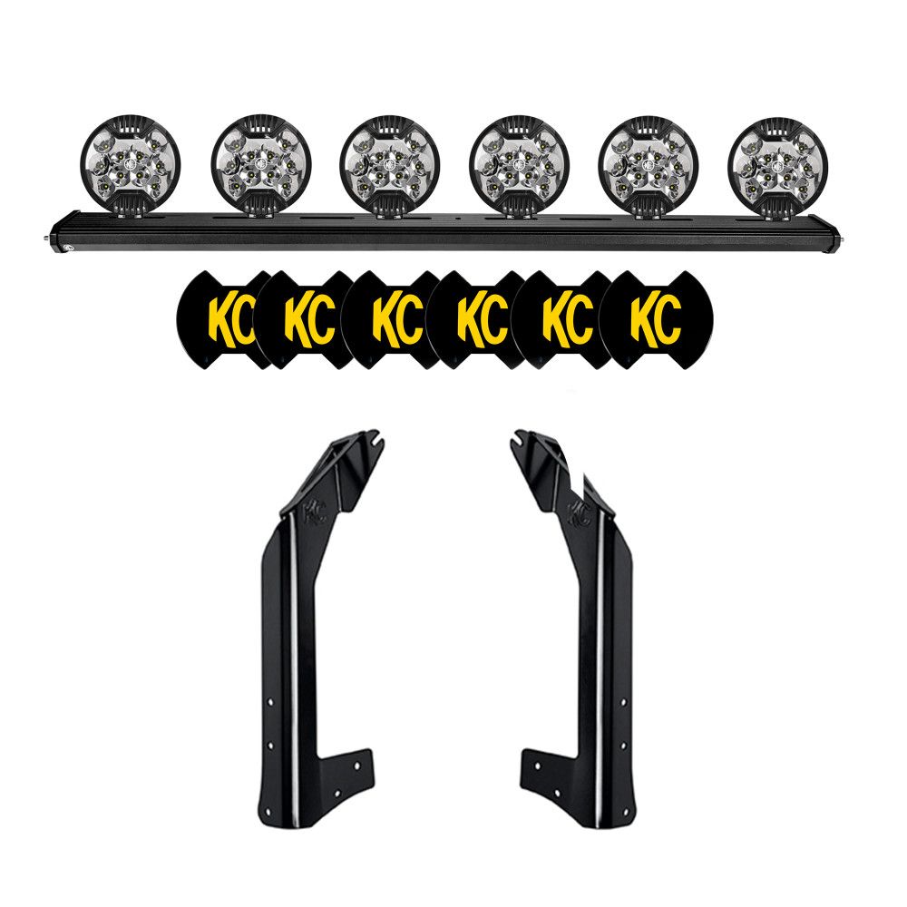 KC HiLites 2007-2018 Jeep Wrangler JK 50" Xross Bar Overhead - SlimLite LED Spot Beam 300W 6 Light System 97063