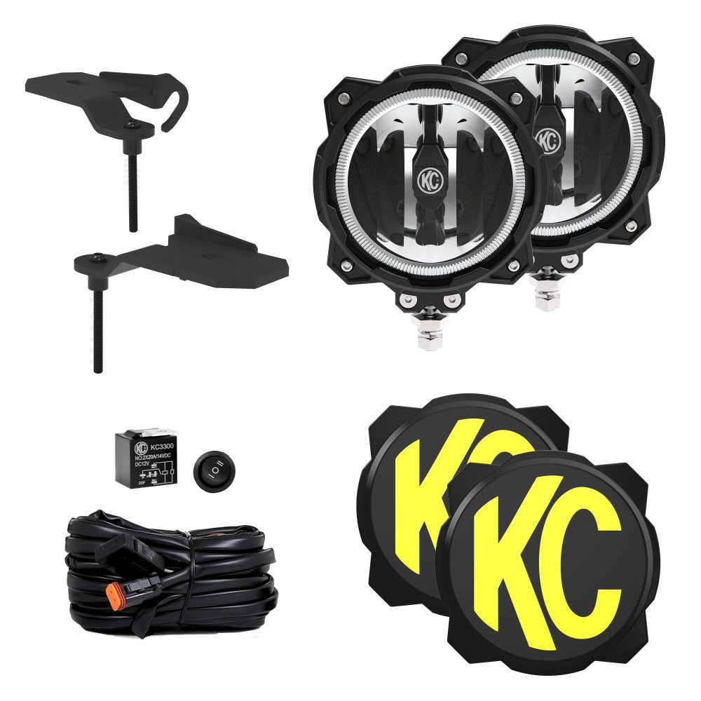 KC Hilites 2020-2024 Jeep Gladiator 2021-2024 Wrangler Gravity LED PRO6 Wide 40 Ditch Light Kit 2 Light System 97166