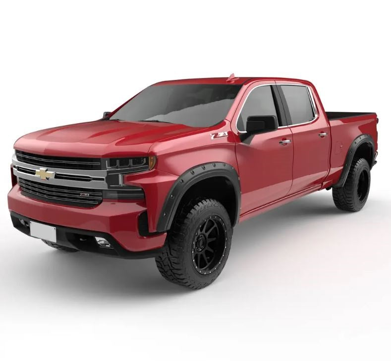 EGR 2019-2022 Chevrolet Silverado 1500 4 Door Extended Crew Cab 2 Door Standard Cab Pickup Set Of 4 Baseline Bolt-style Fender Flares BLF1002