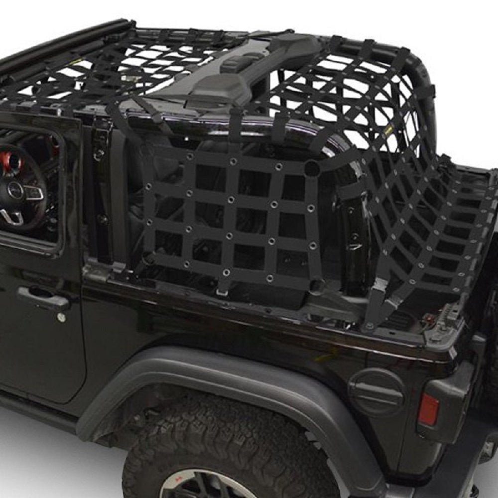 DirtyDog 2018-2019 Jeep Wrangler JL Netting 4pc Kit Cargo Sides Black JL2N19ACBK