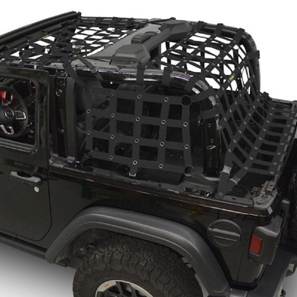Dirtydog 2018-2019 Jeep Wrangler JL Netting 4pc Kit Cargo Sides Black JL2N19ACBK