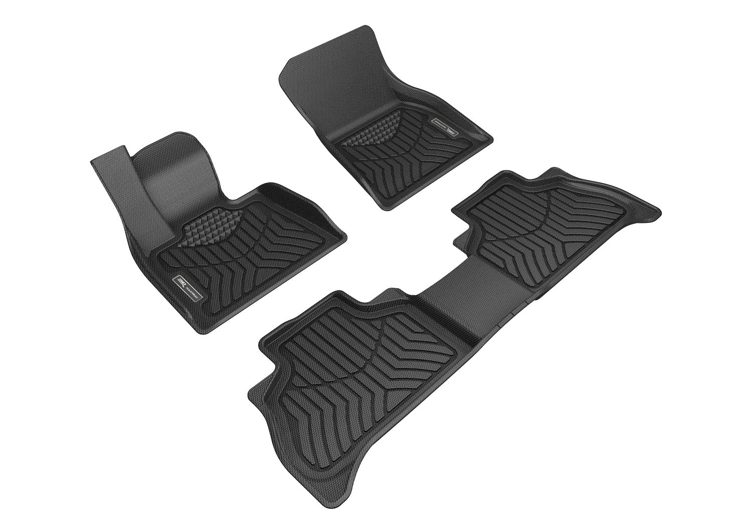 3D Maxpider 2019-2023 BMW X5 G05 5 Passenger Maxtrac 1St Row 2Nd Row Carbon Fiber Embossed Pattern Black Floor Mat A5BM10201809