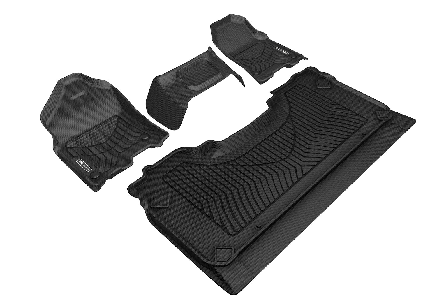 3D Maxpider 2019-2021 Dodge Ram 1500 Crew Cab With Bench Front Row R1 3 Pcs Design 1St Row 2Nd Row Maxtrac Carbon Fiber Embossed Pattern Floor Mat Black A5DG02701809