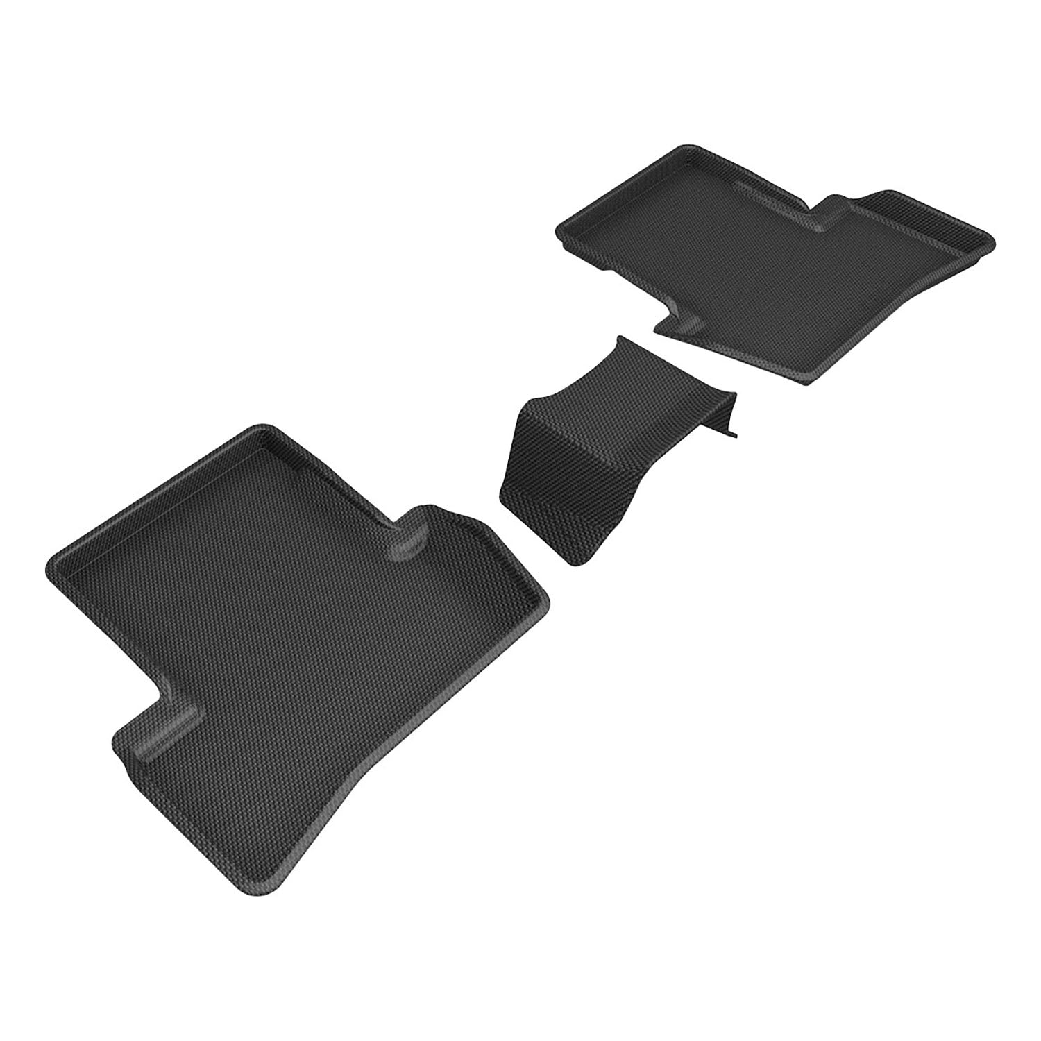 3D Maxpider 2021-2023 Acura TLX Custom Fit 2nd Row Floor Mats Kagu Carbon Fiber Embossed Pattern Black L1AC01921509