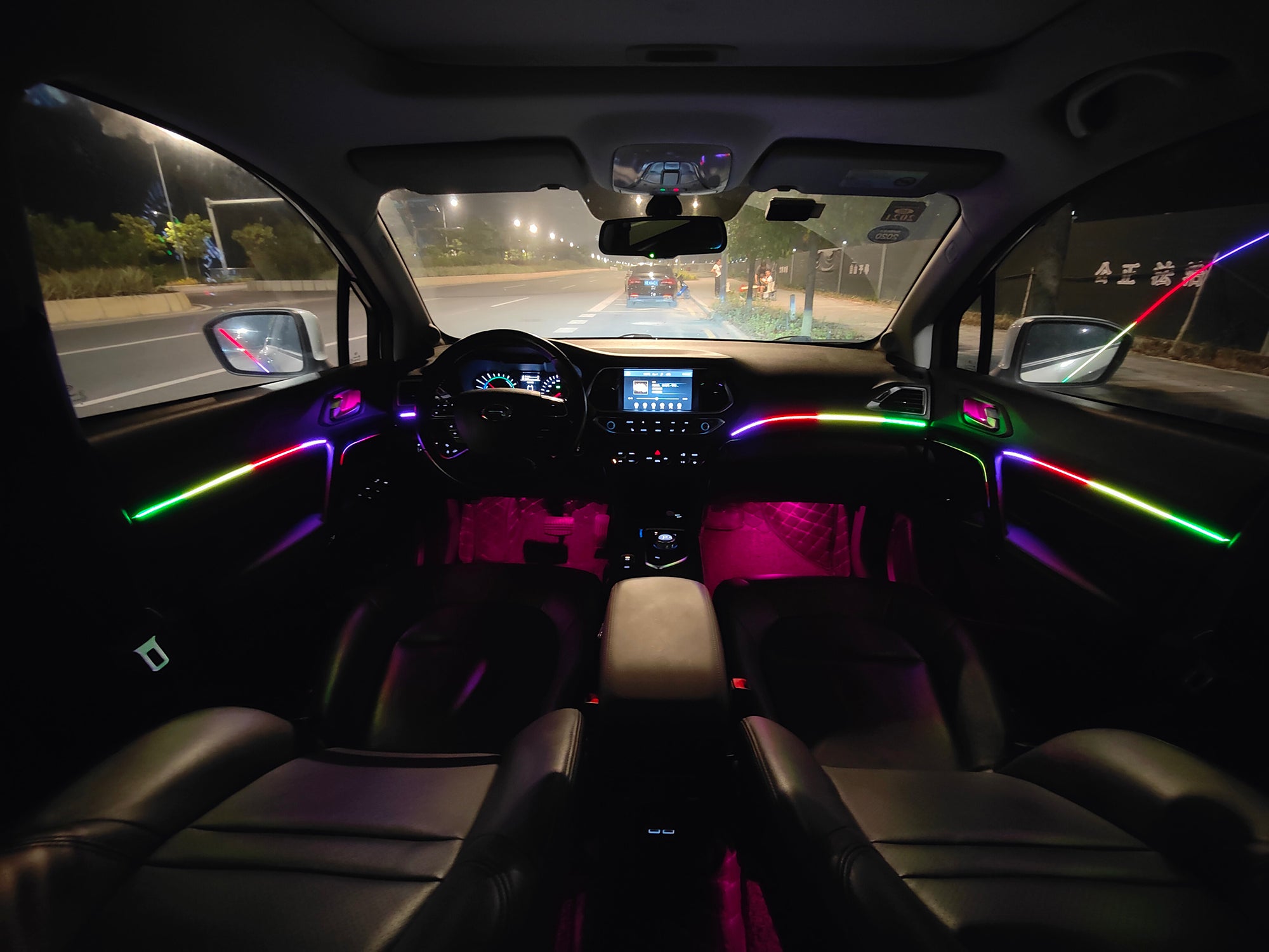 Race Sport LED Interior Ambient Lights 18-Piece RGBW Multicolor Ultra-Flow Series ColorSmart Vehicle Complete Kit  AKIT18