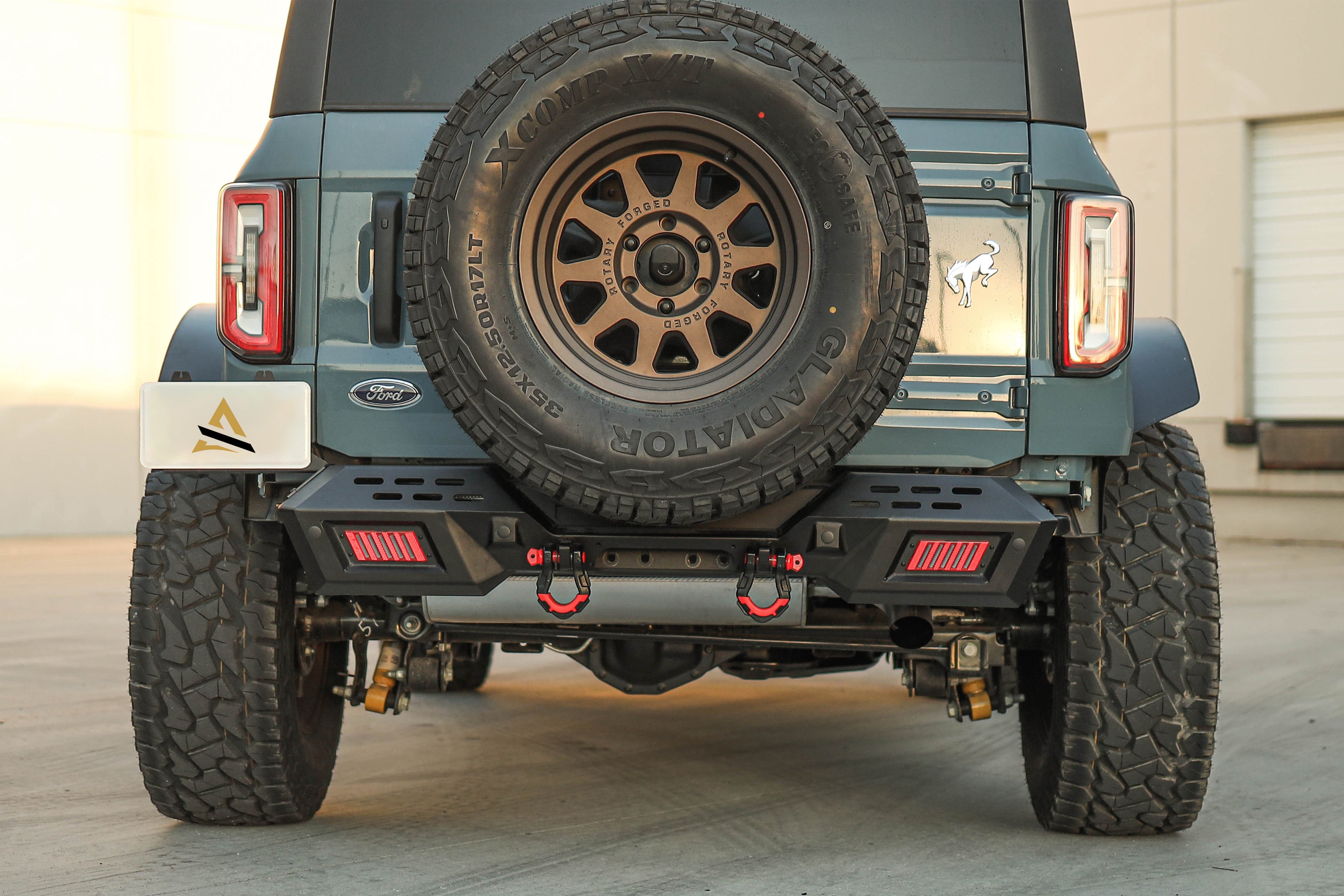 Attica 2021-2024 Ford Bronco Modular Rear Bumper Powder Coated Steel Black ATTFB01B102-BX