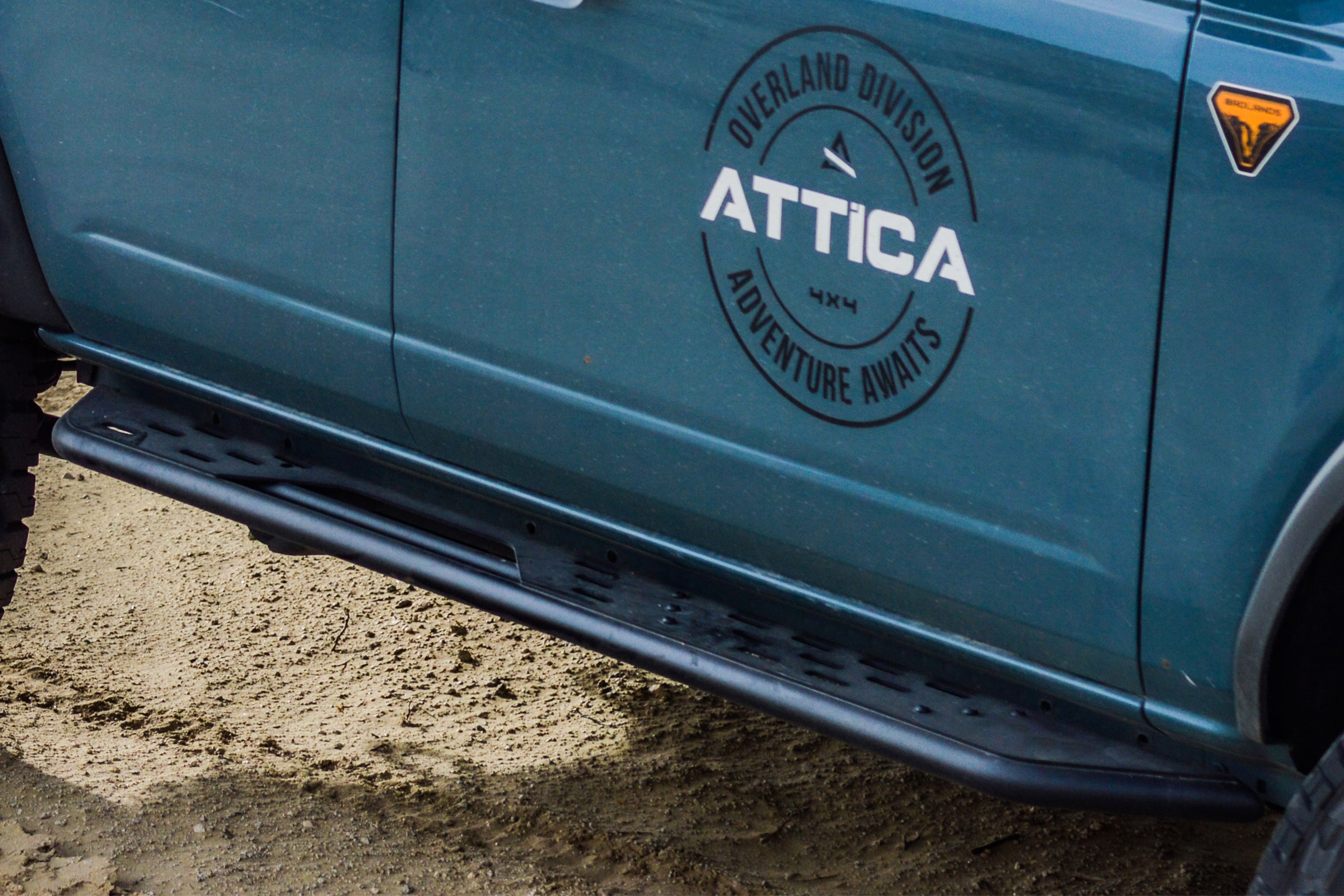 Attica 2021-2024 Ford Bronco 4 Door Side Step Powder Coated Steel Black ATTFB01C102-BX