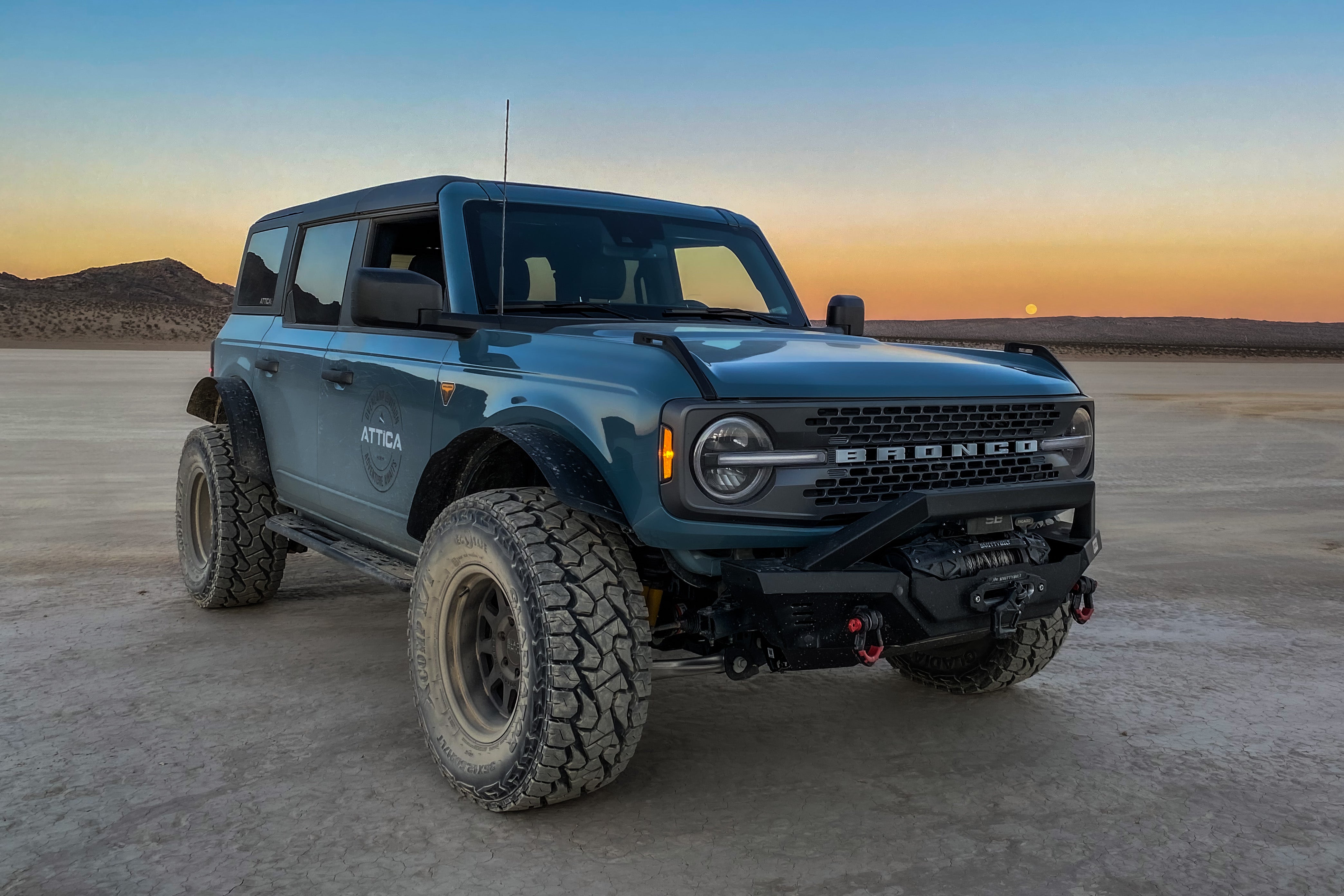 Attica 2021-2024 Ford Bronco Front Fender Flares Powder Coated Steel Black ATTFB01H101-BX-F