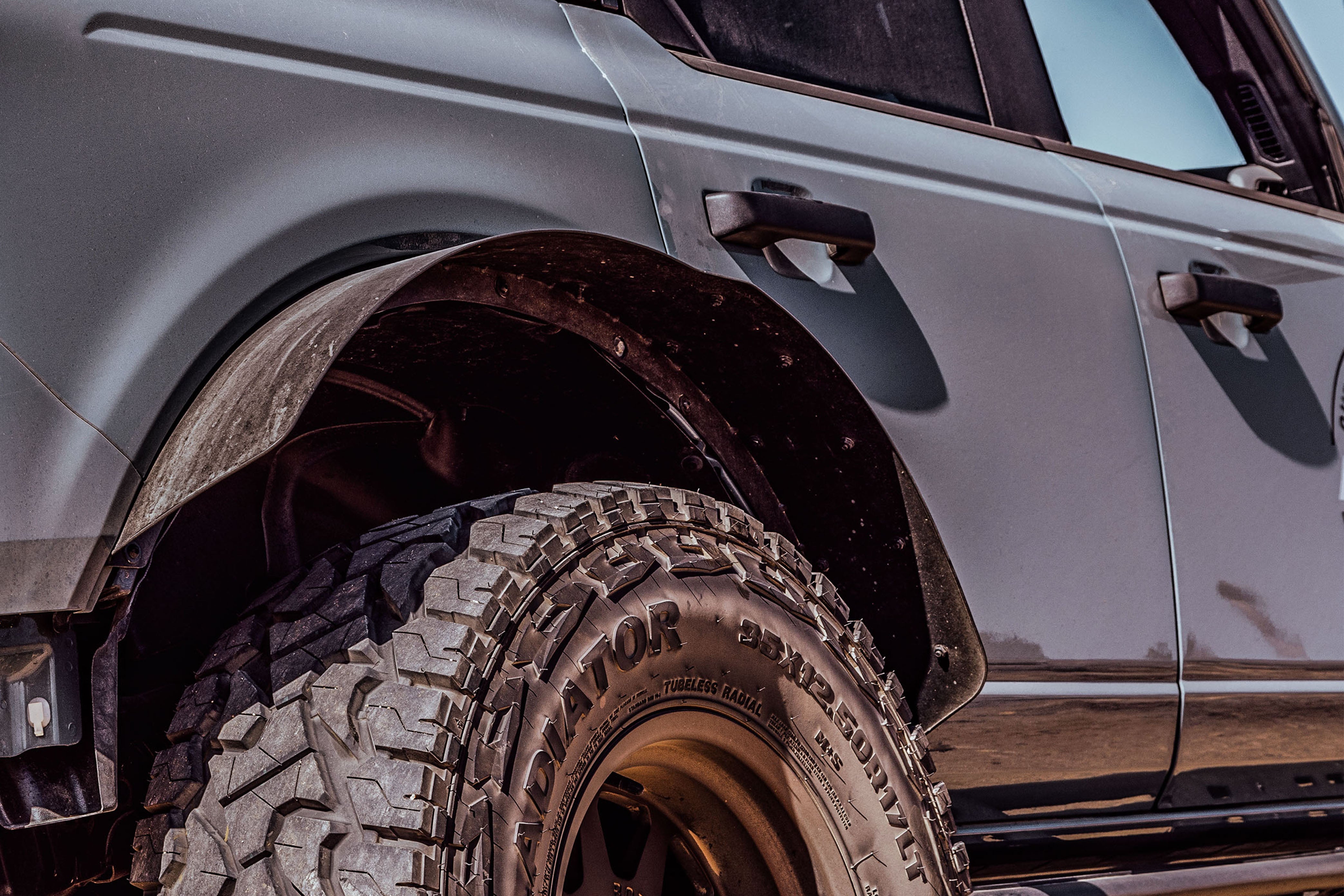 Attica 2021-2024 Ford Bronco Rear Fender Flares Powder Coated Steel Black ATTFB01H101-BX-R