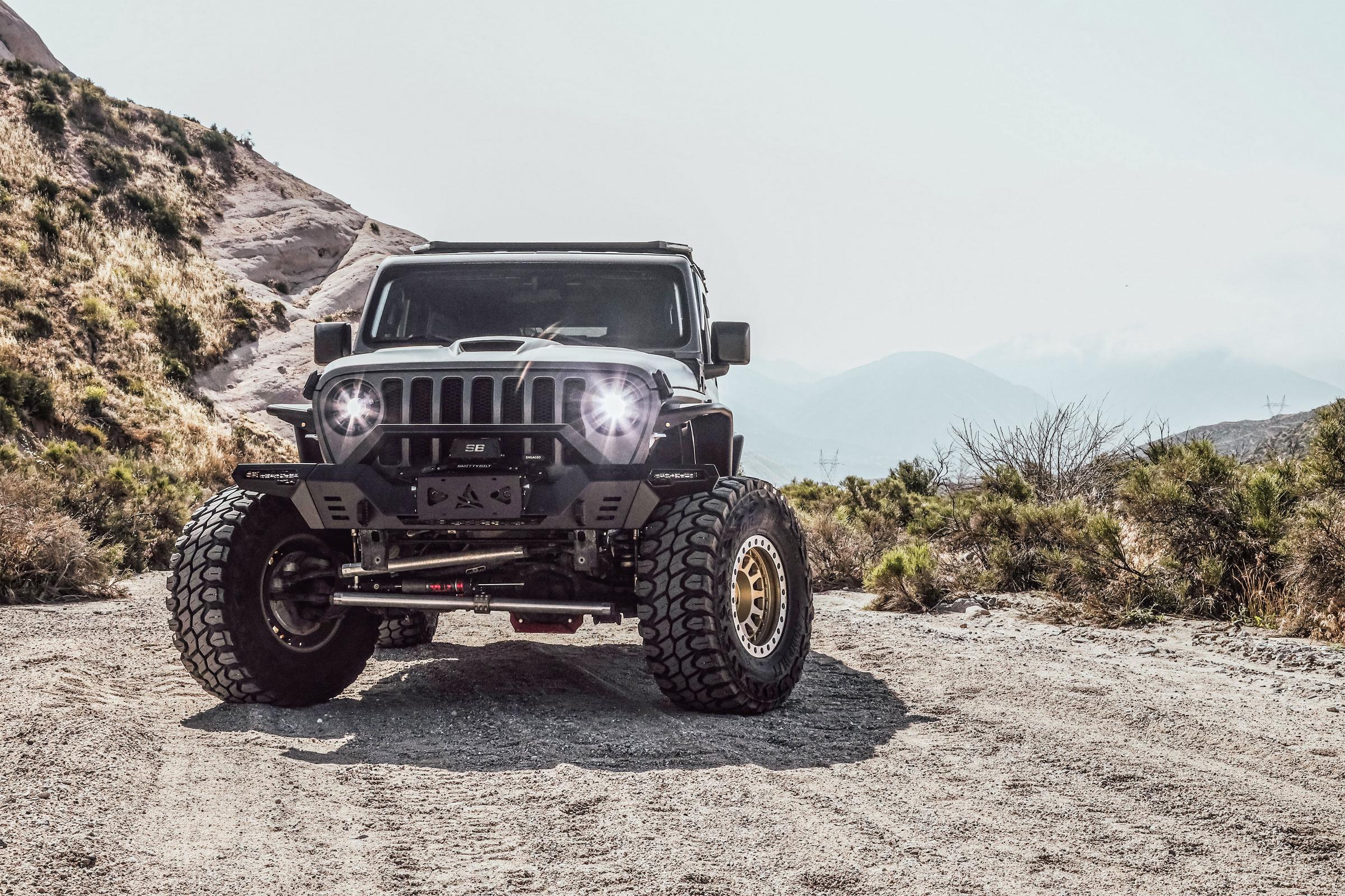 Attica 2018-2024 Jeep Wrangler JL 2019-2024 Gladiator Frontier Series Black Powder Coated Steel Modular Front Bumper ATTJL01A110-BX