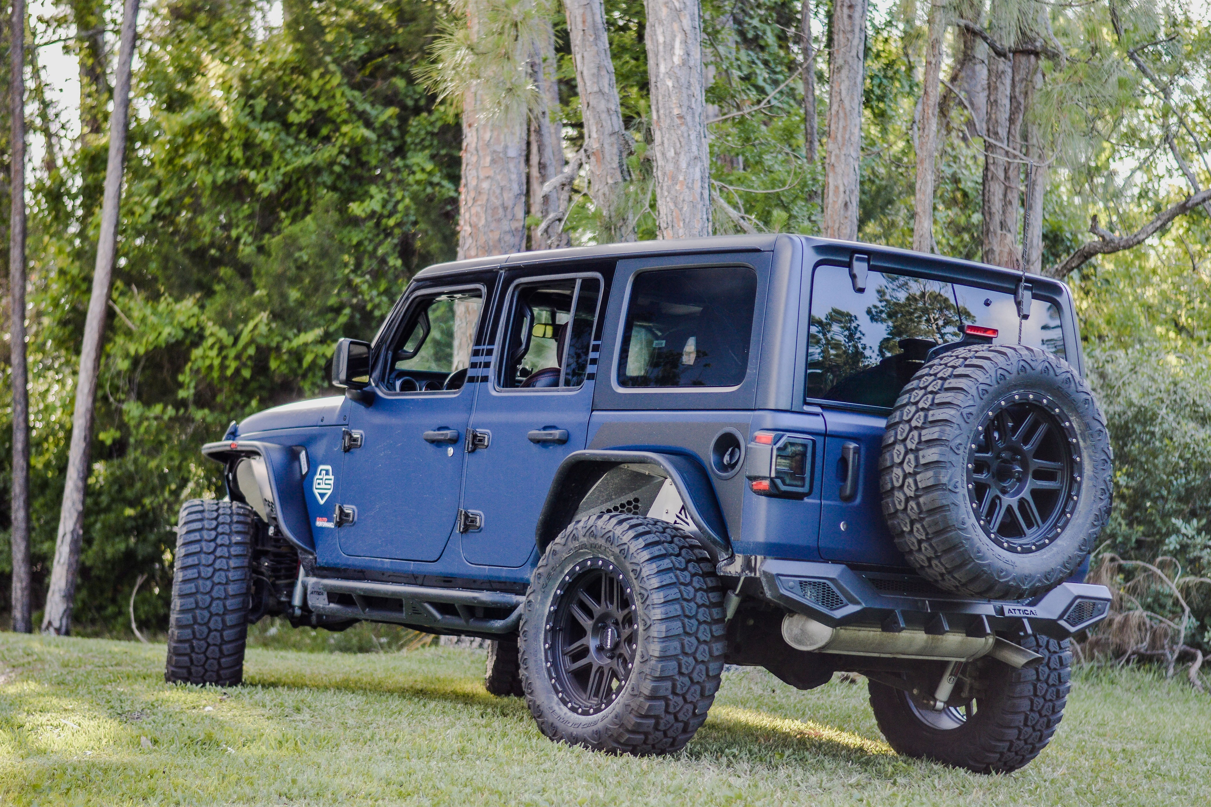 Attica 2018-2024 Jeep Wrangler JL Terra Series Black Powder Coated Steel Rear Bumper ATTJL01B111-BX