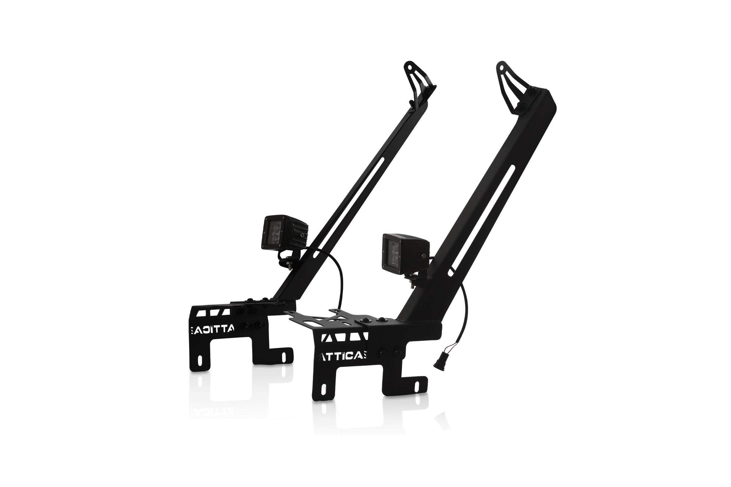 Attica 2018-2024 Jeep Wrangler JL 2019-2024 Gladiator JT A Pillar Light Mount Bracket Powder Coated Steel ATTJL01E104-BX