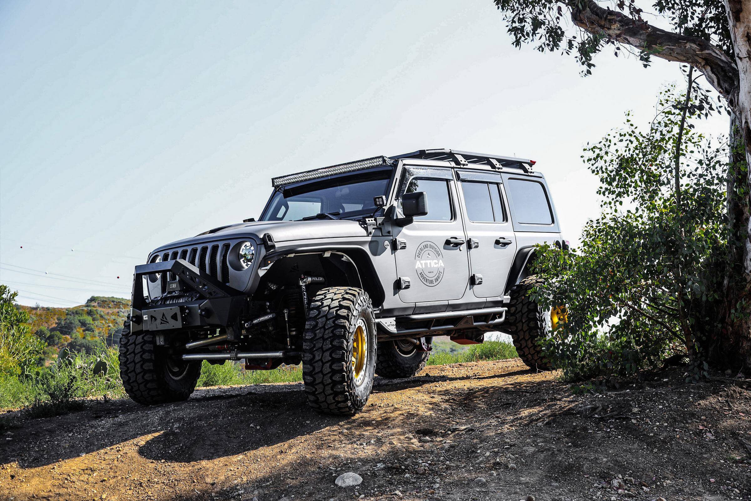 Attica 2018-2024 Jeep Wrangler JL 2019-2024 Gladiator JT A Pillar Light Mount Bracket Powder Coated Steel ATTJL01E104-BX