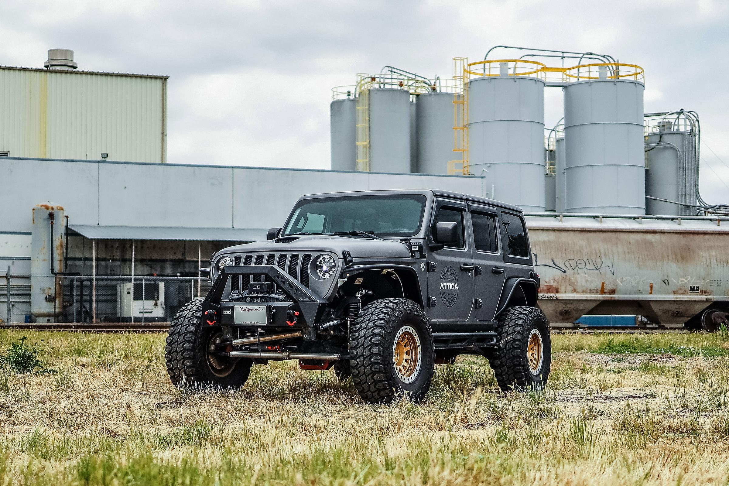 Attica 2018-2024 Jeep Wrangler JL 2019-2024 Gladiator Powder Coated Black Front Fender Flares ATTJL01H107-BX-F