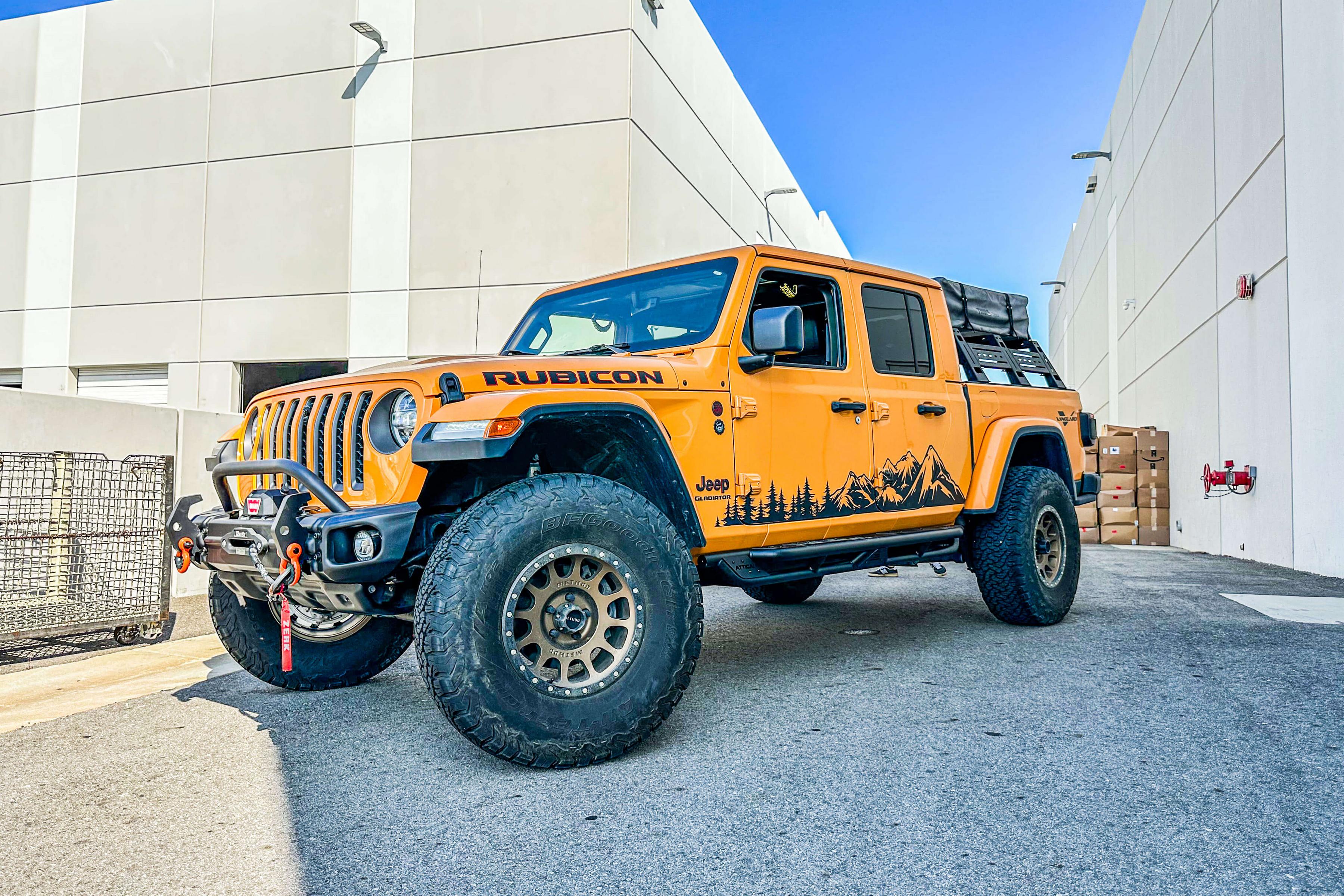 Attica 2019-2024 Jeep Gladiator JT Terra Series Powder Coated Steel Black Side Step ATTJT02C104-BX