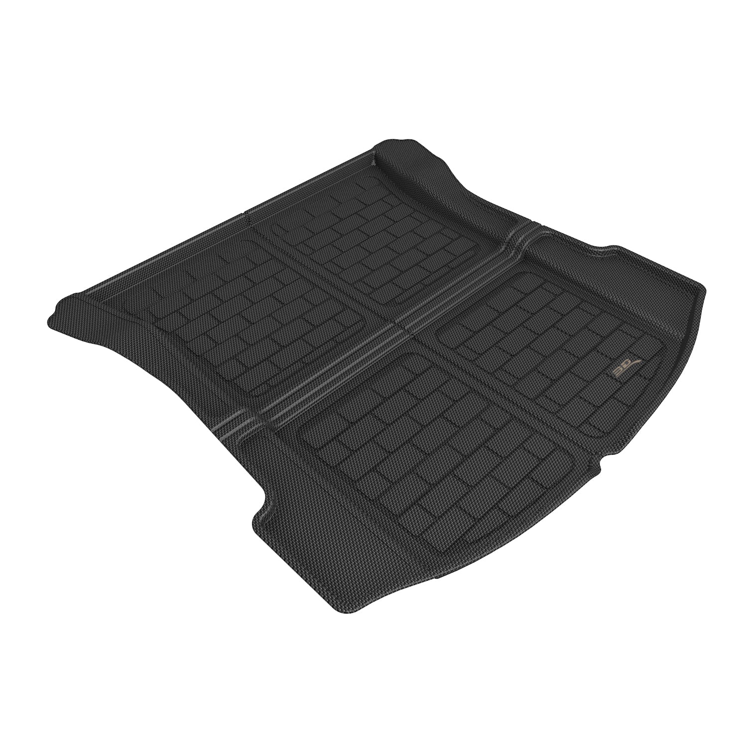 3D Maxpider 2021-2023 Tesla Model 3 Carbon Fiber Embossed Pattern Kagu Rear Cross Fold Cargo Liner Black M1TL0411309