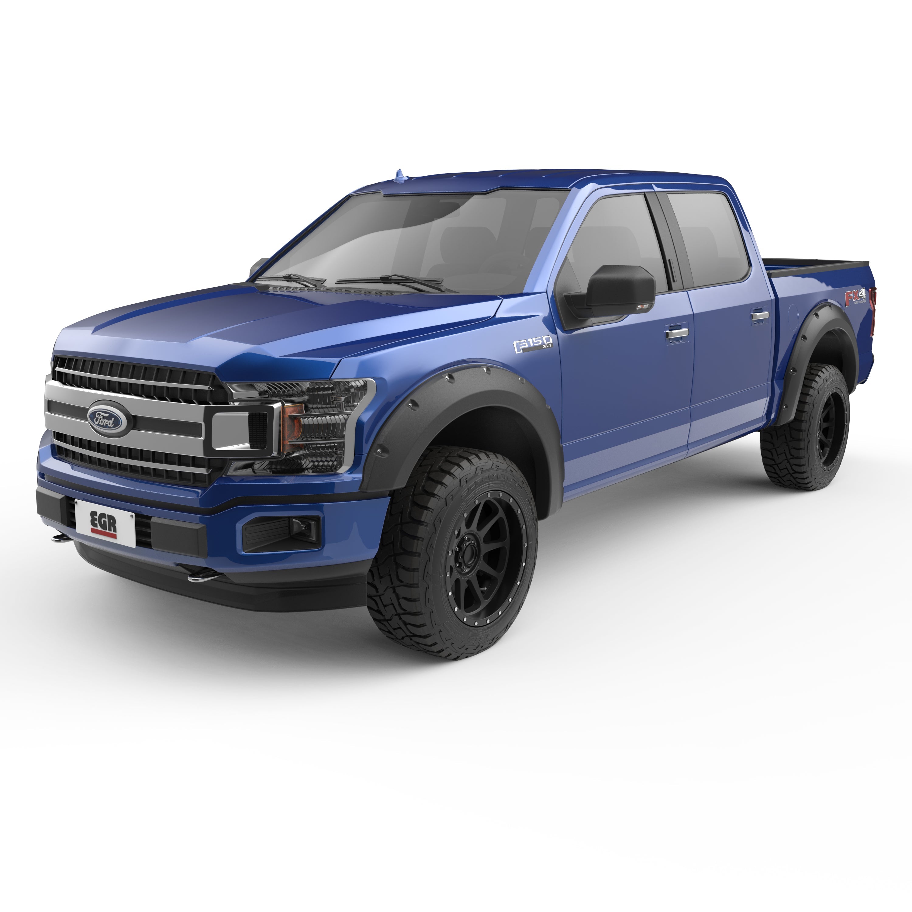 EGR 2018-2020 Ford F-150 XL XLT Lariat Extended Cab Crew Cab Standard Cab Pickup 2 Door 4 Door Set Of 4 Non Raptor Baseline Bolt Style Fender Flares BLF1004