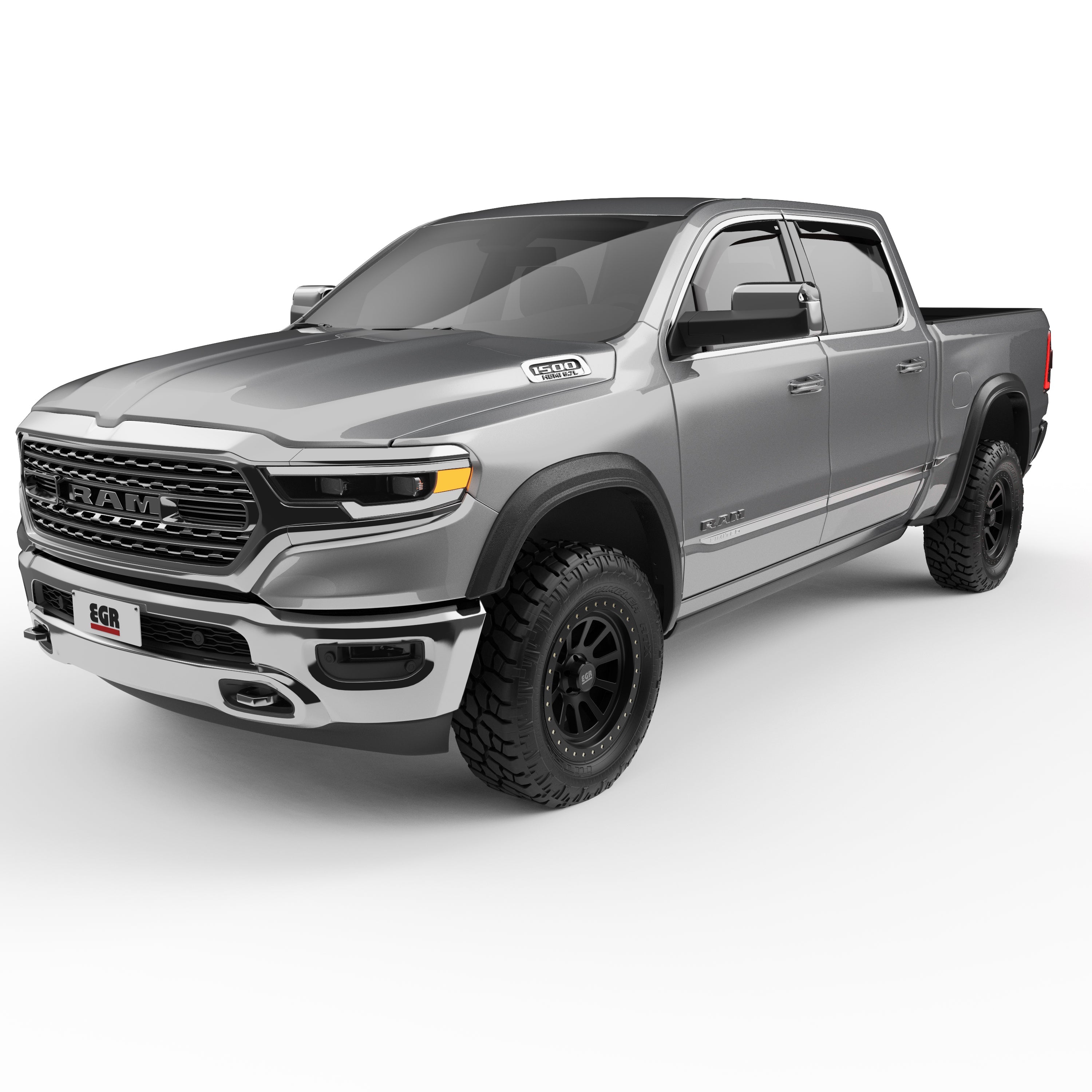 EGR 2019-2024 Dodge Ram 1500 Extended Cab Crew Cab Pickup 4 Door Set Of 4 Non Rebel Non TRX Baseline Standard Style Fender Flares BLF2001