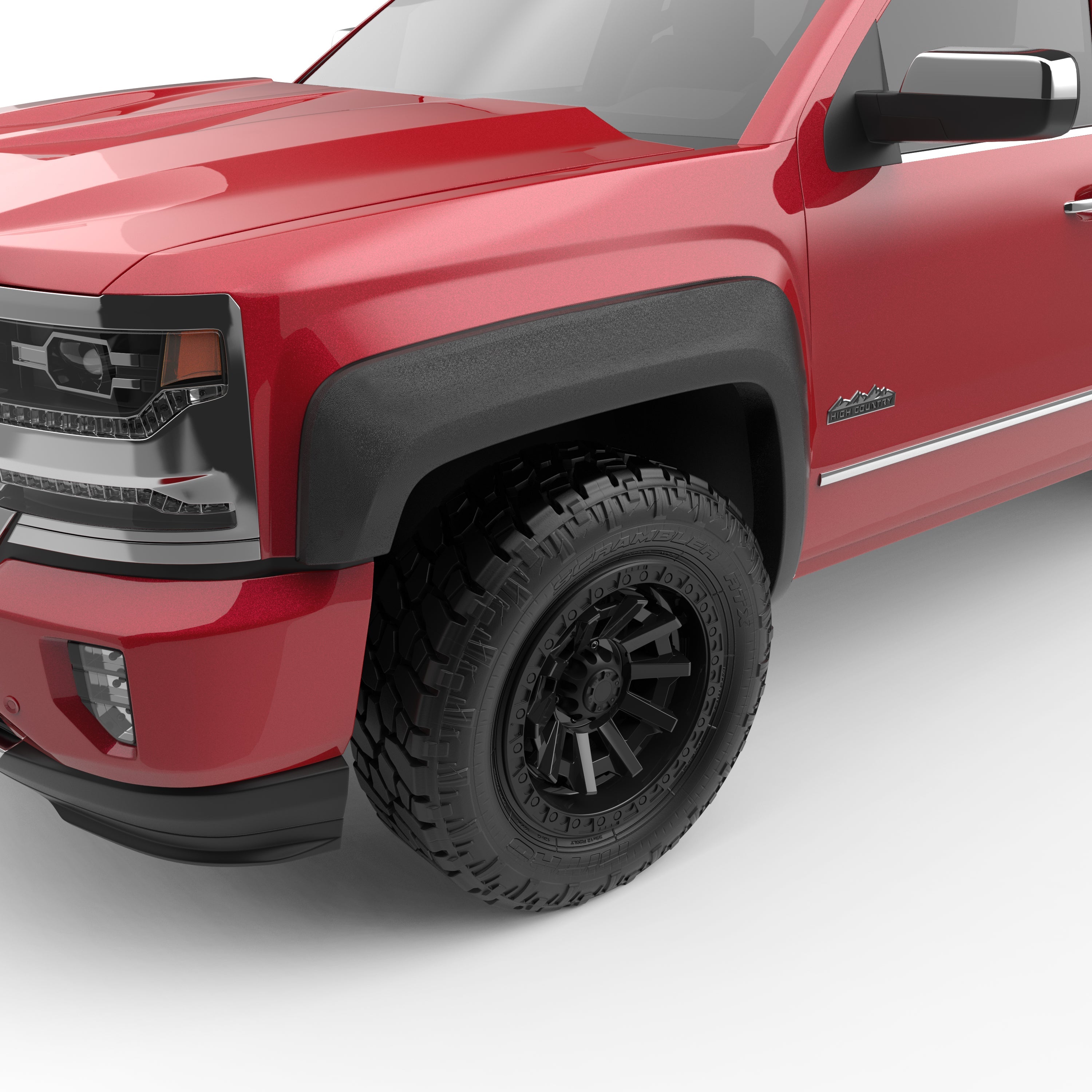 EGR 2014-2018 Chevrolet Silverado 1500 Extended Standard Crew Cab Pickup 2 Door 4 Door Short Box Only Set Of 4 Baseline Style Fender Flares BLF2008