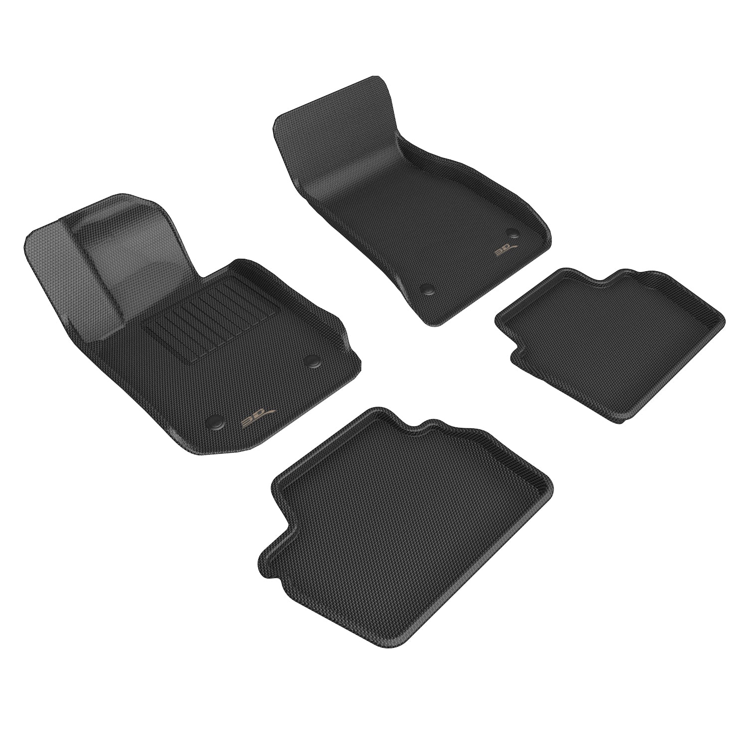 3D Maxpider 2021-2024 BMW 4 Series Kagu 1St Row 2Nd Row Floor Mat Carbon Fiber Embossed Pattern Black L1BM12001509