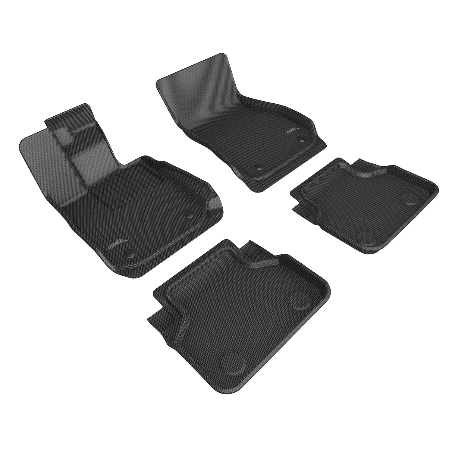 3D Maxpider 2020-2024 BMW 8-Series Gran Coupe G16 RWD Full Set 1st & 2nd Row Custom Fit Kagu Carbon Fiber Embossed Pattern Floor Mat Black L1BM11401509