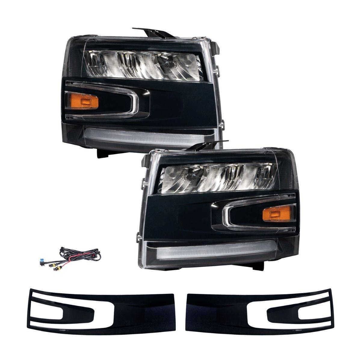 Form Lighting 2007-2013 Chevrolet Silverado 1500 2500 3500 Sequential Led Reflector Headlights FL0004