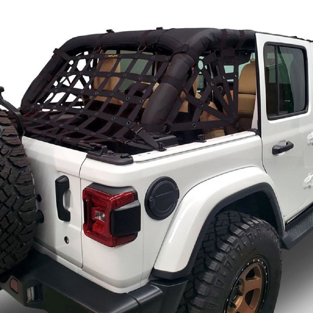 Dirtydog 2018 Jeep Wrangler JLU Netting 3pc Kit Spider Sides 4 door Black JL4N18RSBK