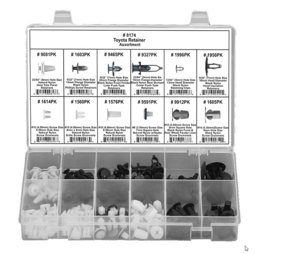 DISCO Toyota Shipped in 12 Hole Plastic Tray Retainer Assortment 8174