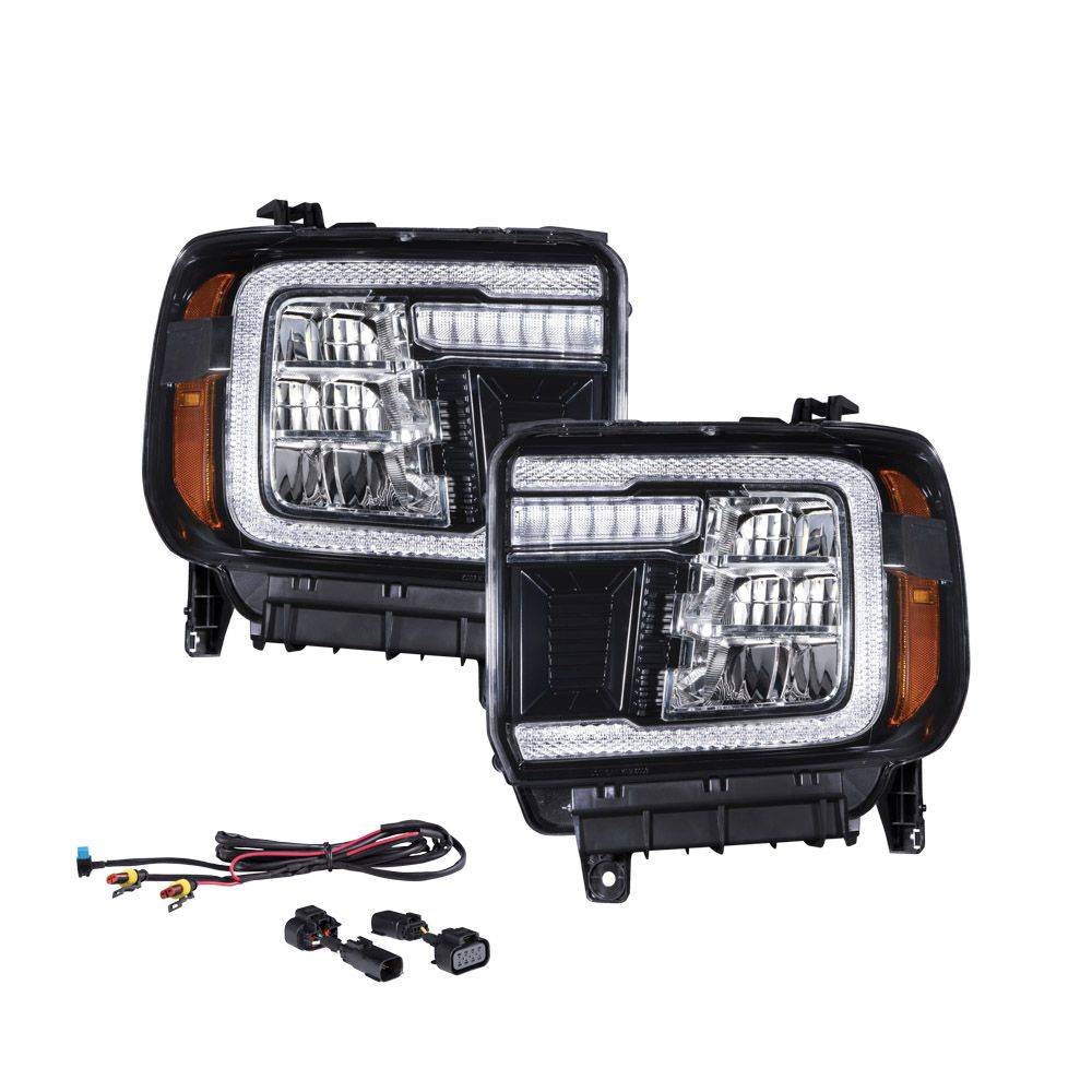 Form Lighting 2014-2018 GMC Sierra 1500 2015-2019 Sierra 2500HD 3500HD Led Reflector Headlights FL0011