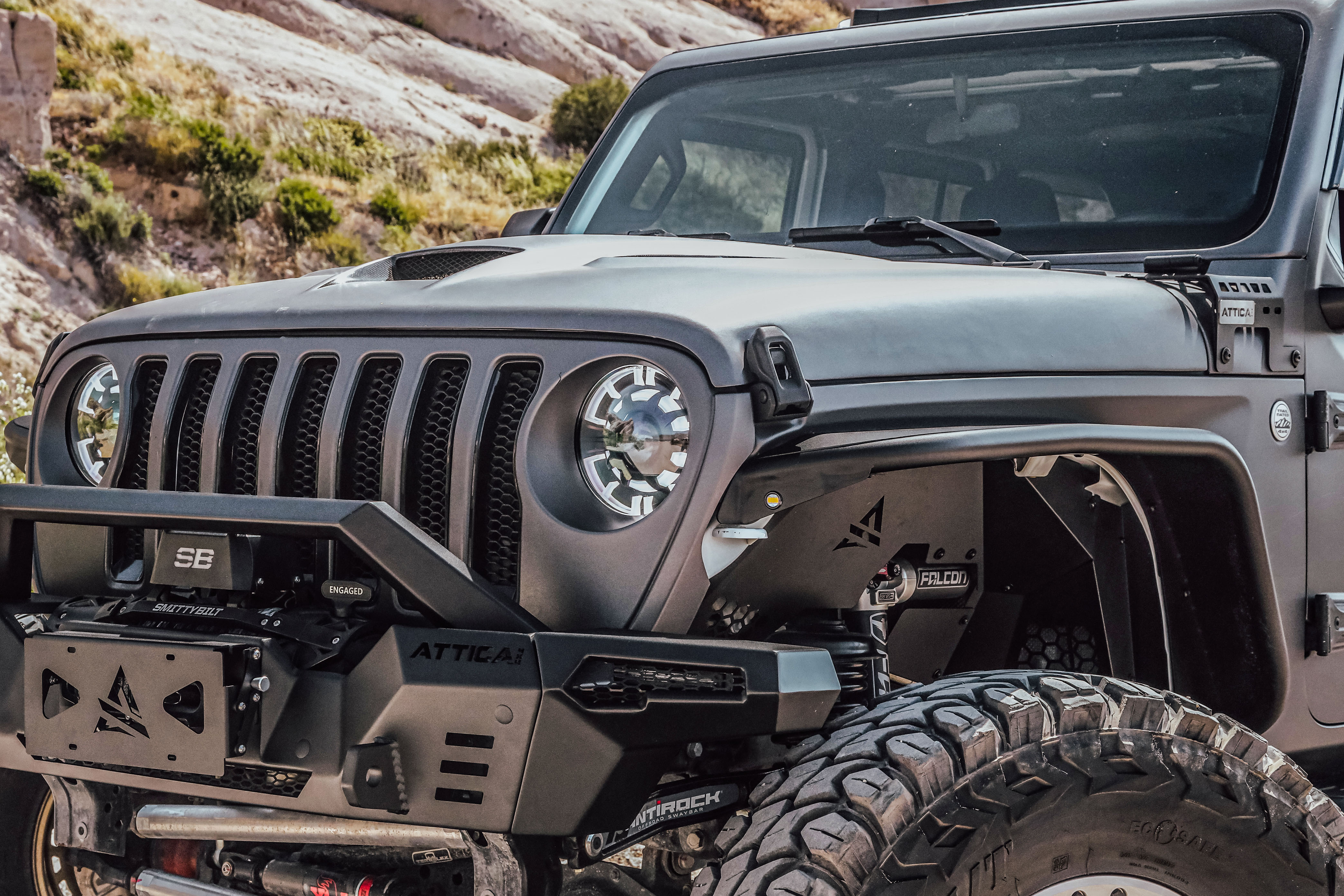 Attica 2018-2024 Jeep Wrangler JL 2019-2024 Gladiator JT Led ARK Series Headlights Led DRL Set Clear Black CHATT0657-BC