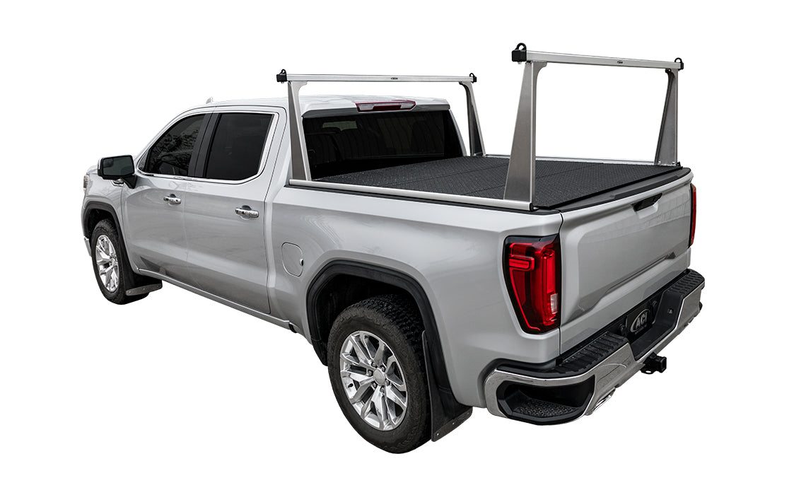 ADARAC 2019-2024 Chevrolet Silverado GMC Sierra 1500 8' Silver Aluminum Pro Series Truck Bed Racks F2020111