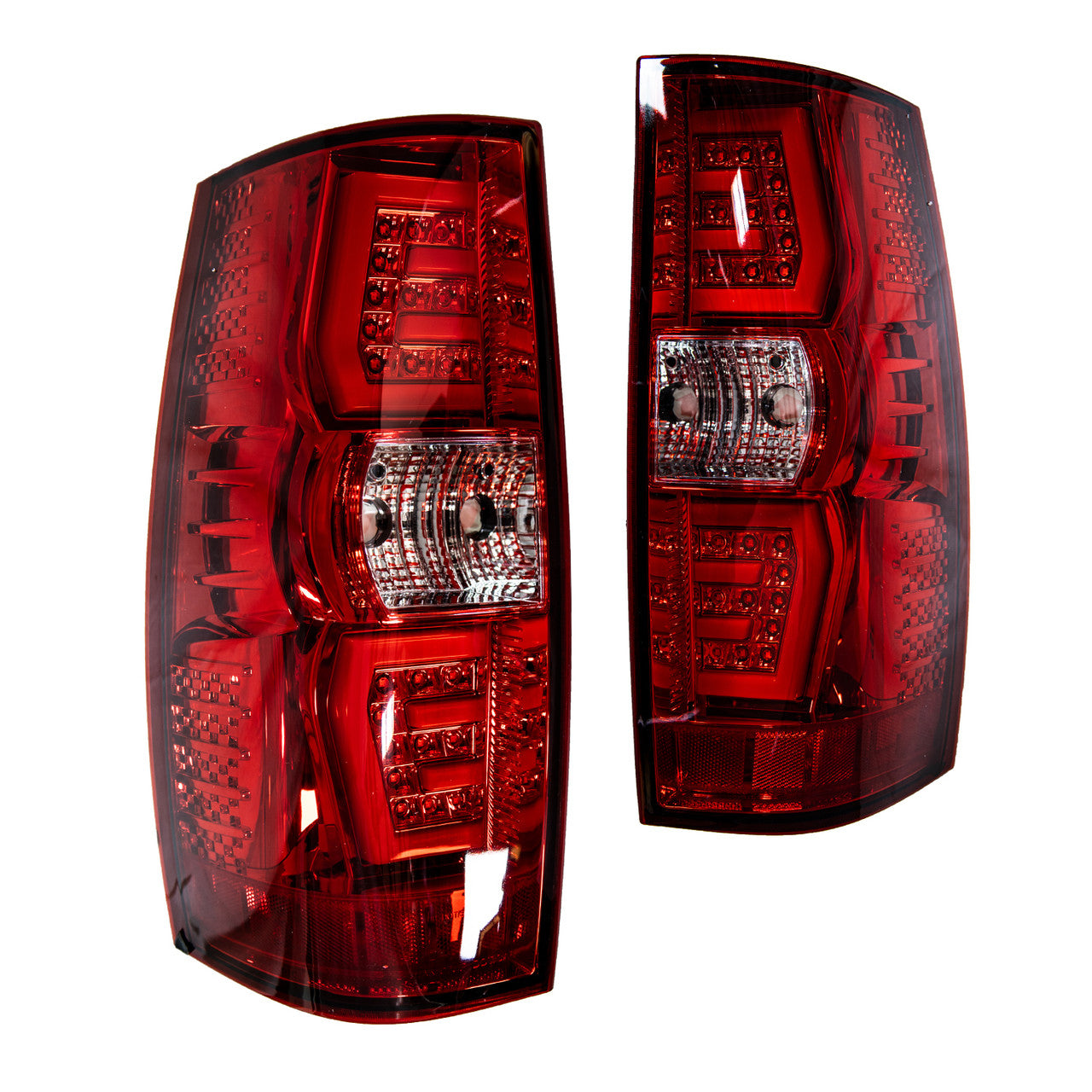 Winjet 2007-2013 Chevrolet Suburban Tahoe LED Sequential tail light Chrome Red CTRNG0663-CR-SQ
