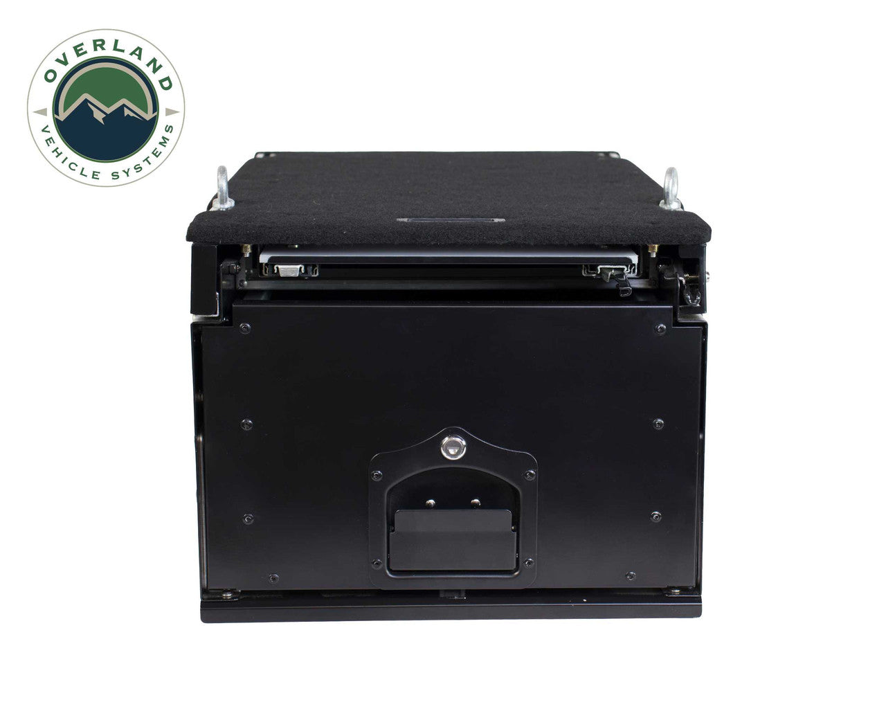 OVS Universal Cargo Box With Slide Out Drawer & Working Station Size Black Powder Coat 21010201