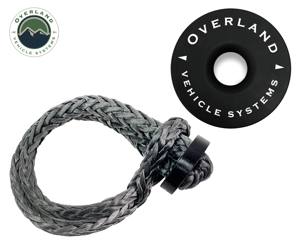 OVS Combo Pack Soft Shackle 5/8" With Collar 44,500lb and Recovery Ring 6.25" 45,000lb Black 20-6580