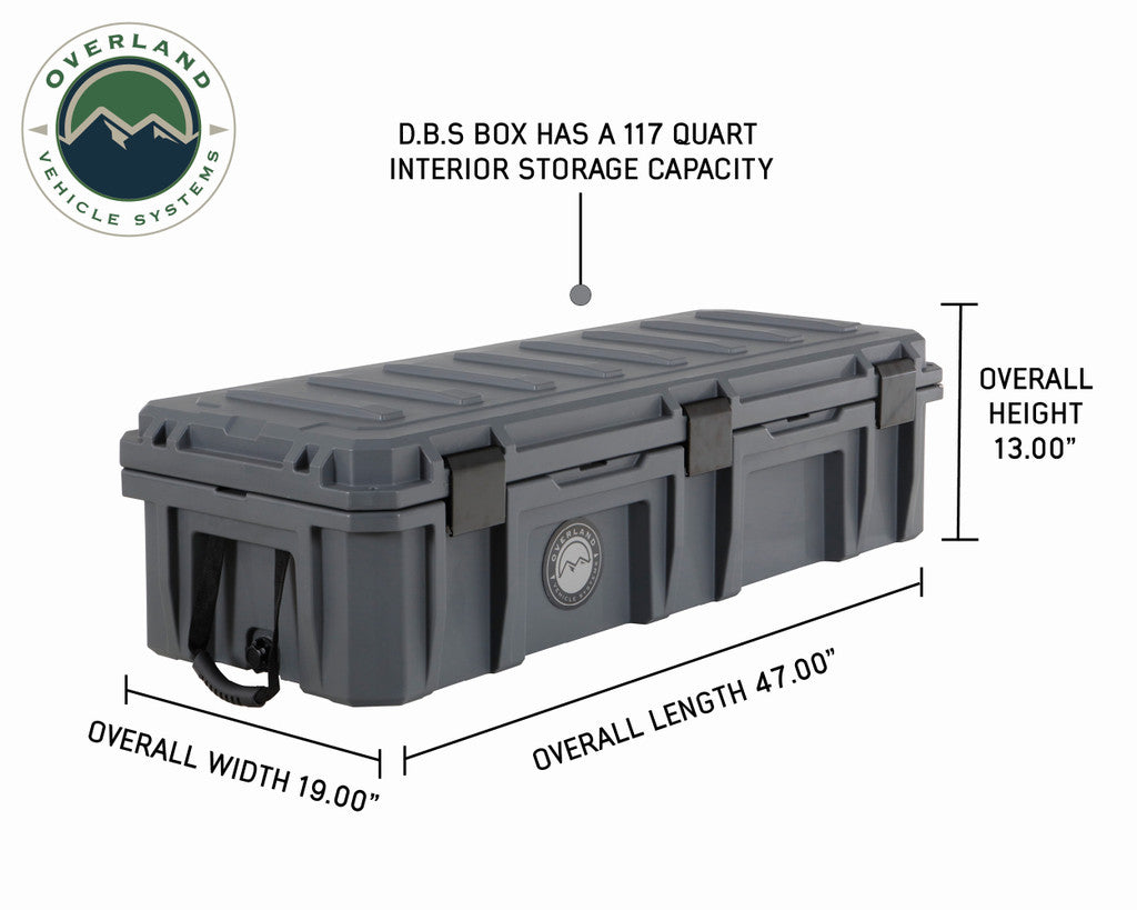 OVS D.B.S. Dark Grey 117 QT Dry Box with Wheels Drain and Bottle Opener 40100021