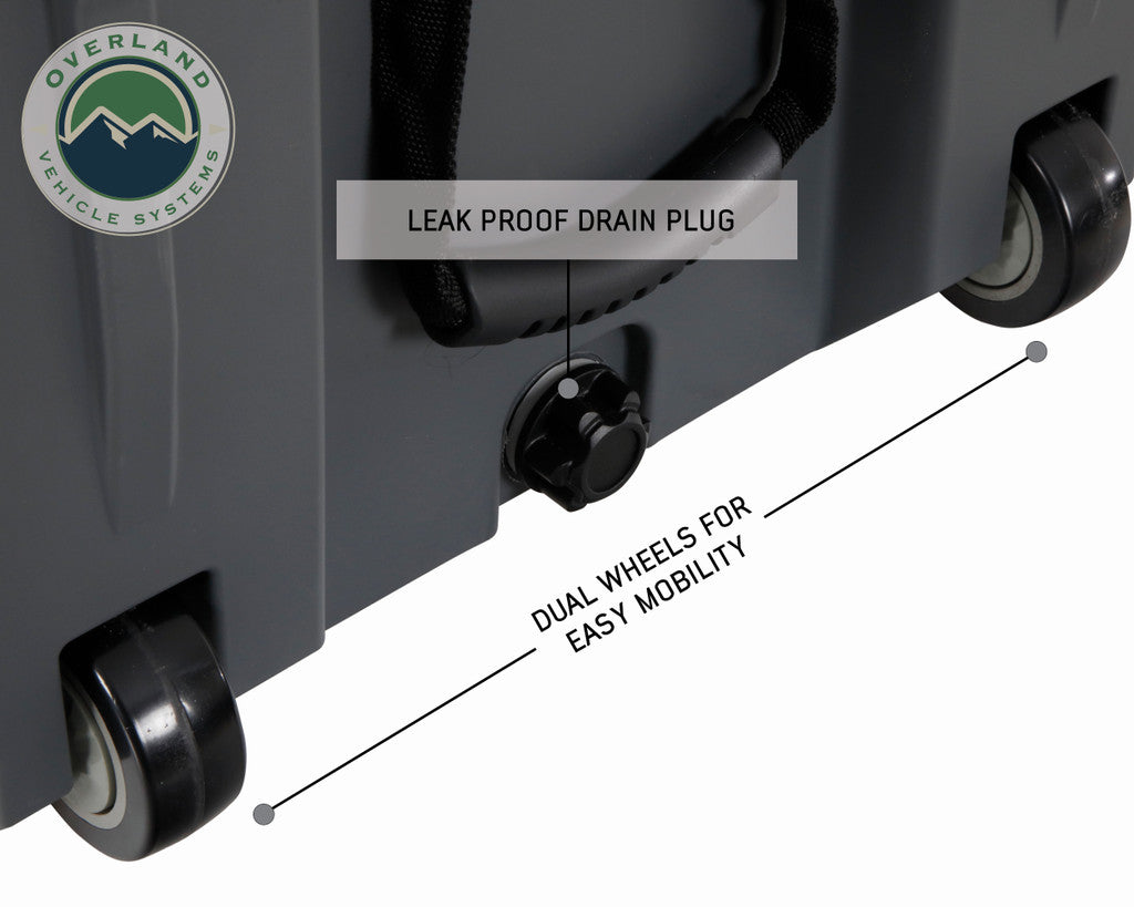 OVS D.B.S. Dark Grey 169 QT Dry Box with Wheels Drain and Bottle Opener 40100031