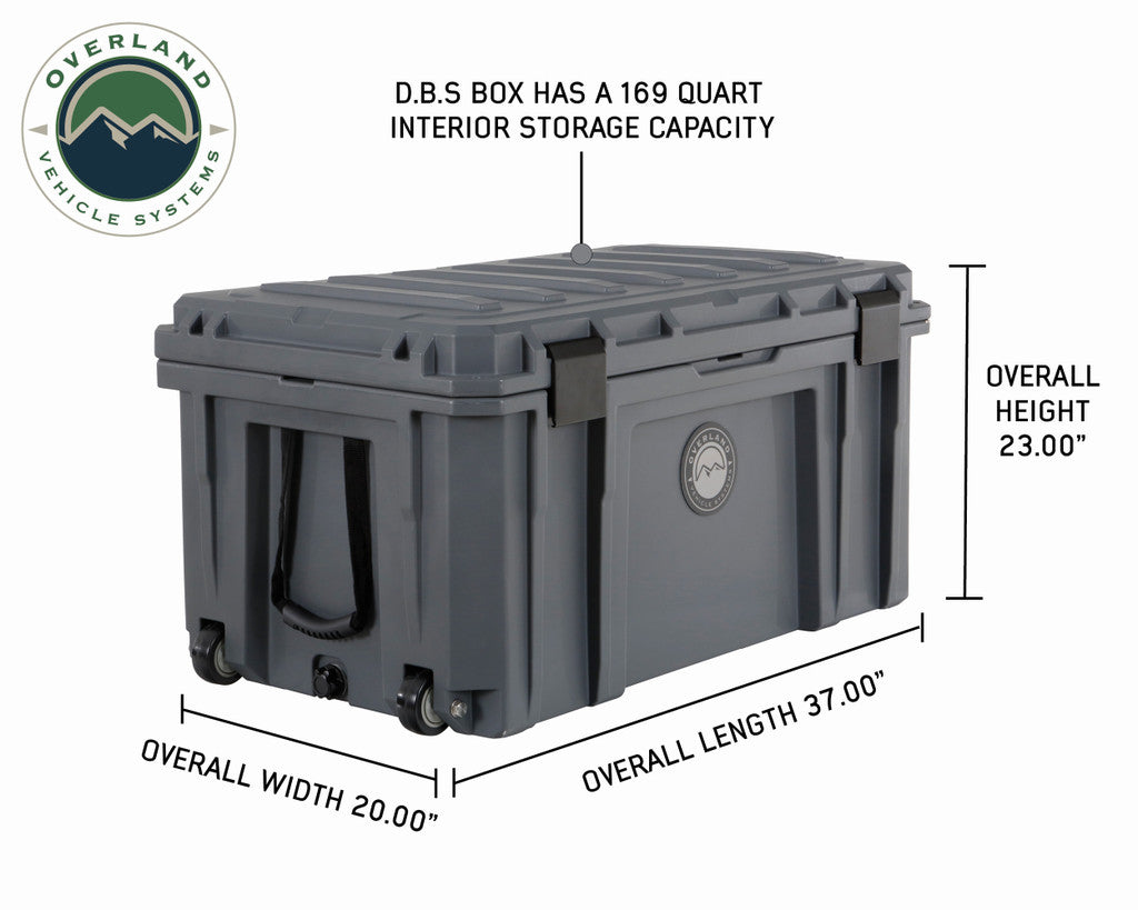 OVS D.B.S. Dark Grey 169 QT Dry Box with Wheels Drain and Bottle Opener 40100031